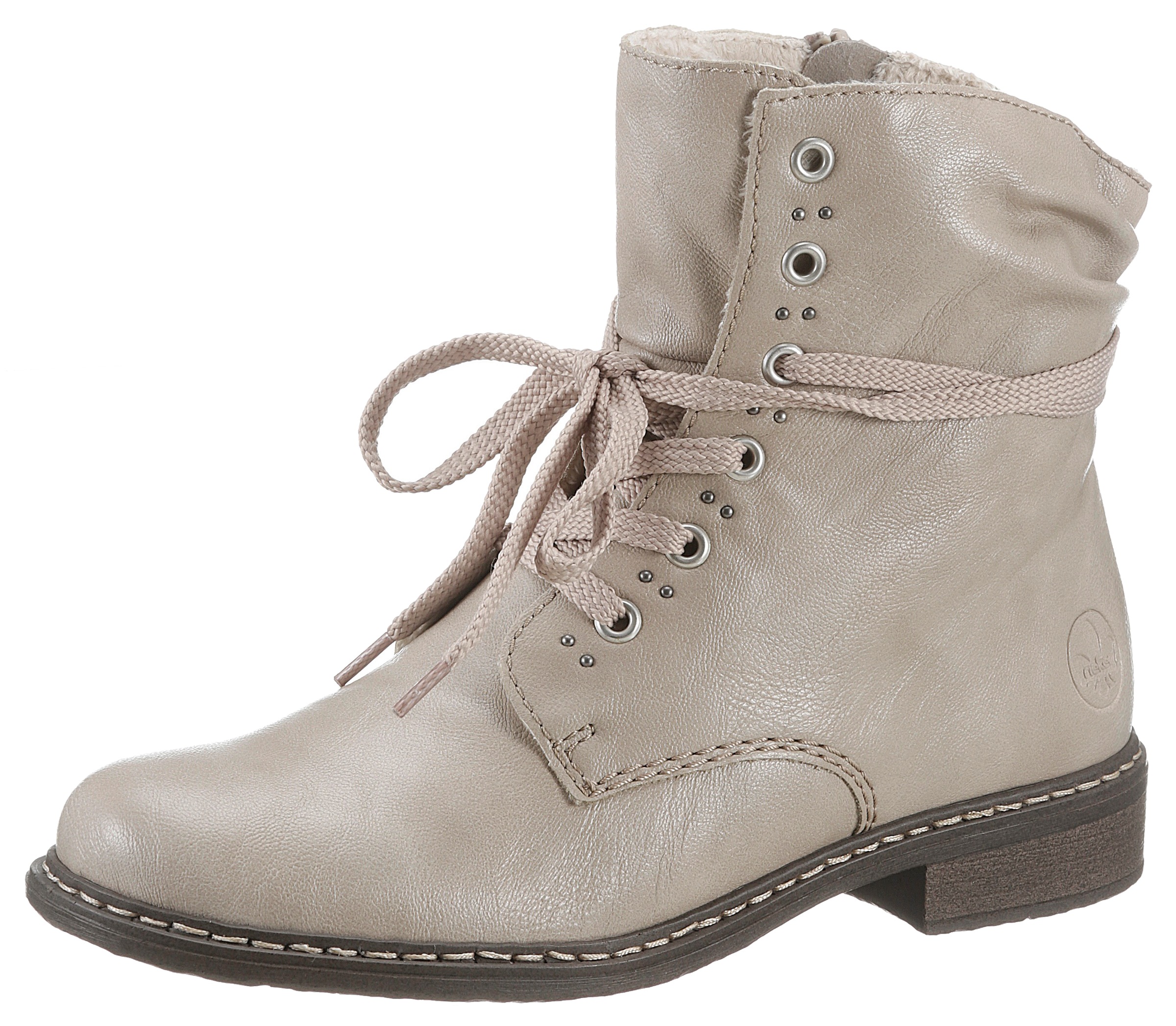 Rieker Schnürboots mit dezenter Nietenverzierung