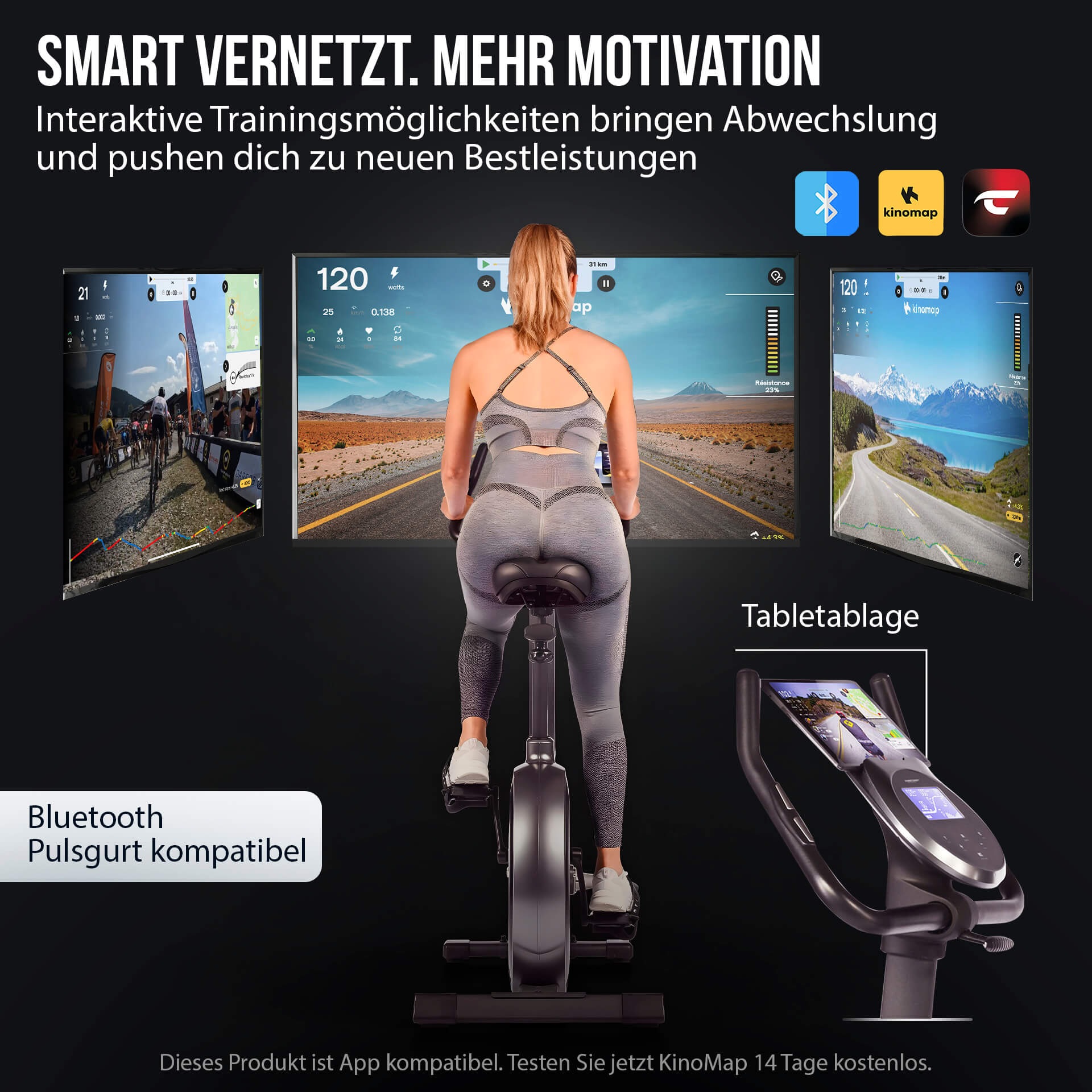 Christopeit Sport® Ergometer »EM 8000« 150 kg max. Benutzergewicht, Fahrrad, 32 Widerstandsstufen