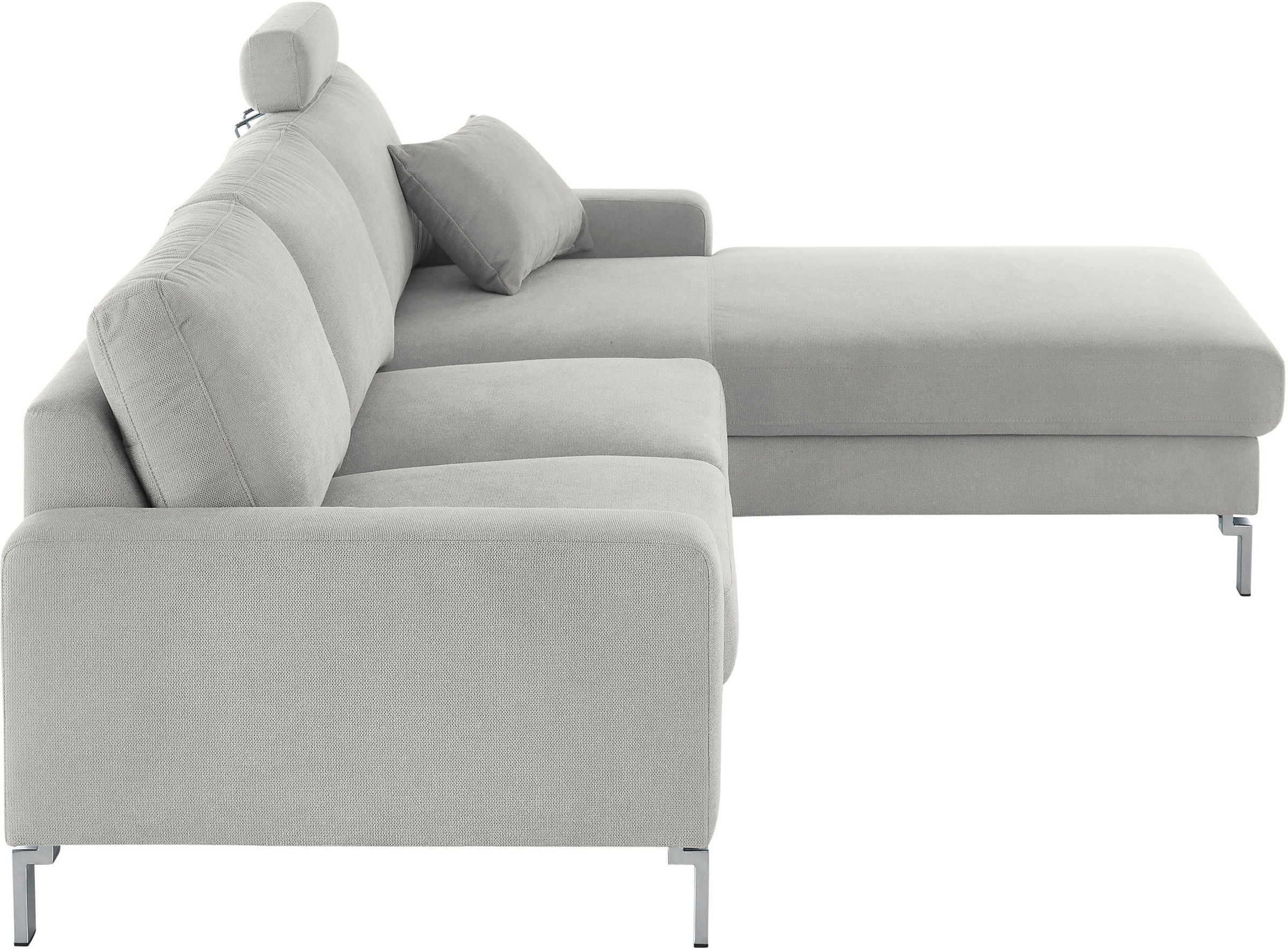 3C Candy Ecksofa »Lecce, wahlweise PUR-Schaumstoff oder Tonnentaschenfederkern«, Bett im 2,5-Sitzer, teilmotorische Schlaffunktion im Longchair, L-Form