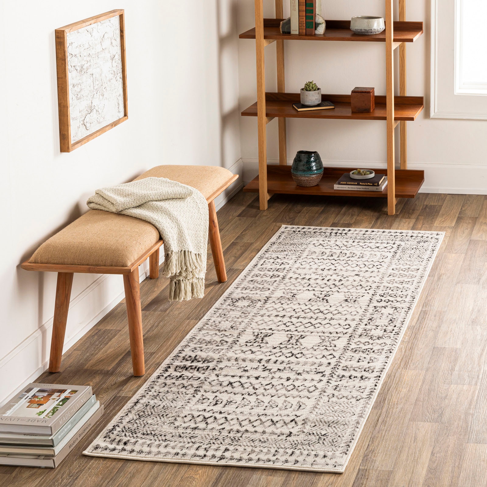 Läufer »IPOH«, rechteckig, Skandi Design, Modern Boho Kurzflor Wohnzimmerteppich,...