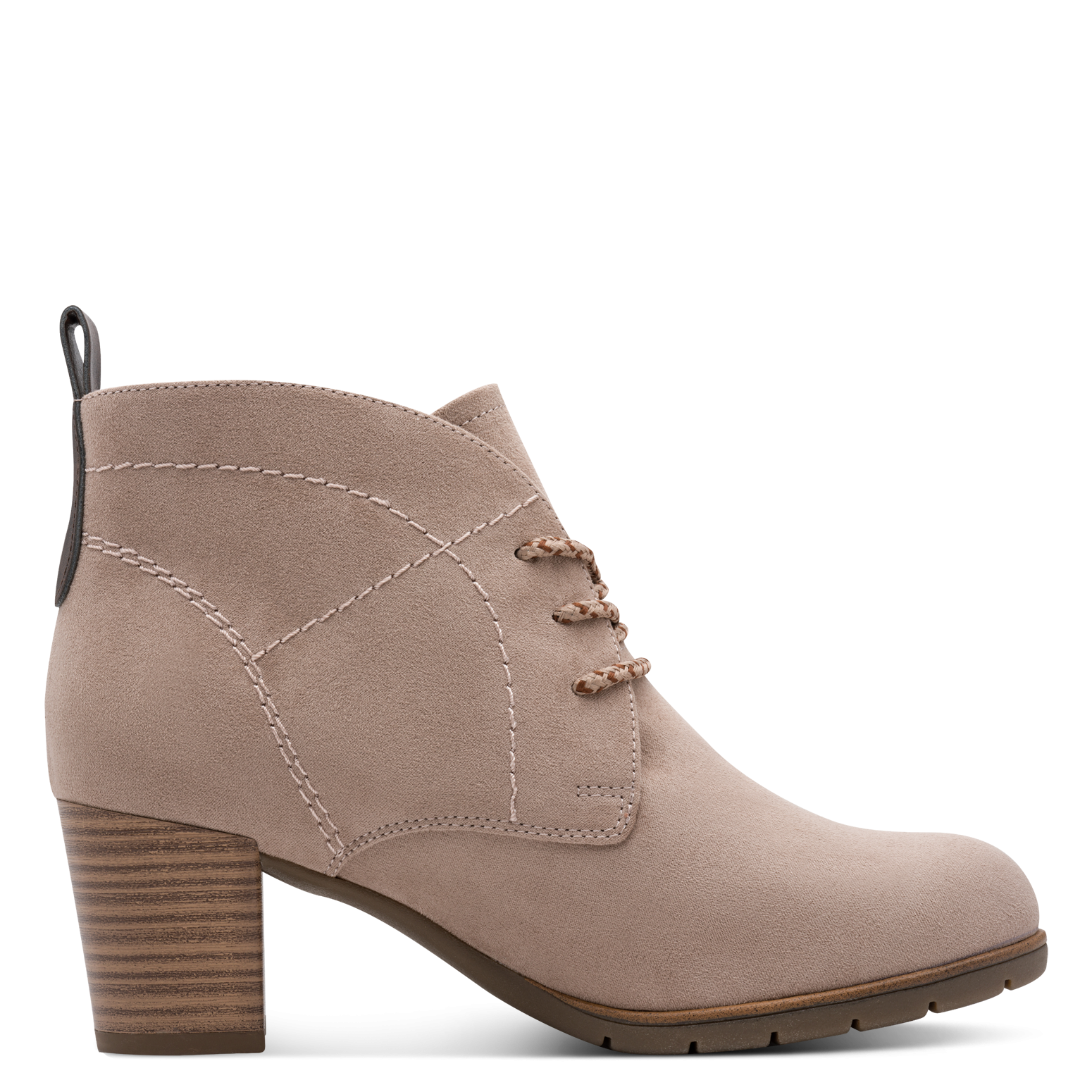MARCO TOZZI Schnürstiefelette  Blockabsatz, Ankleboots, Schnürboots mit Ziernähten