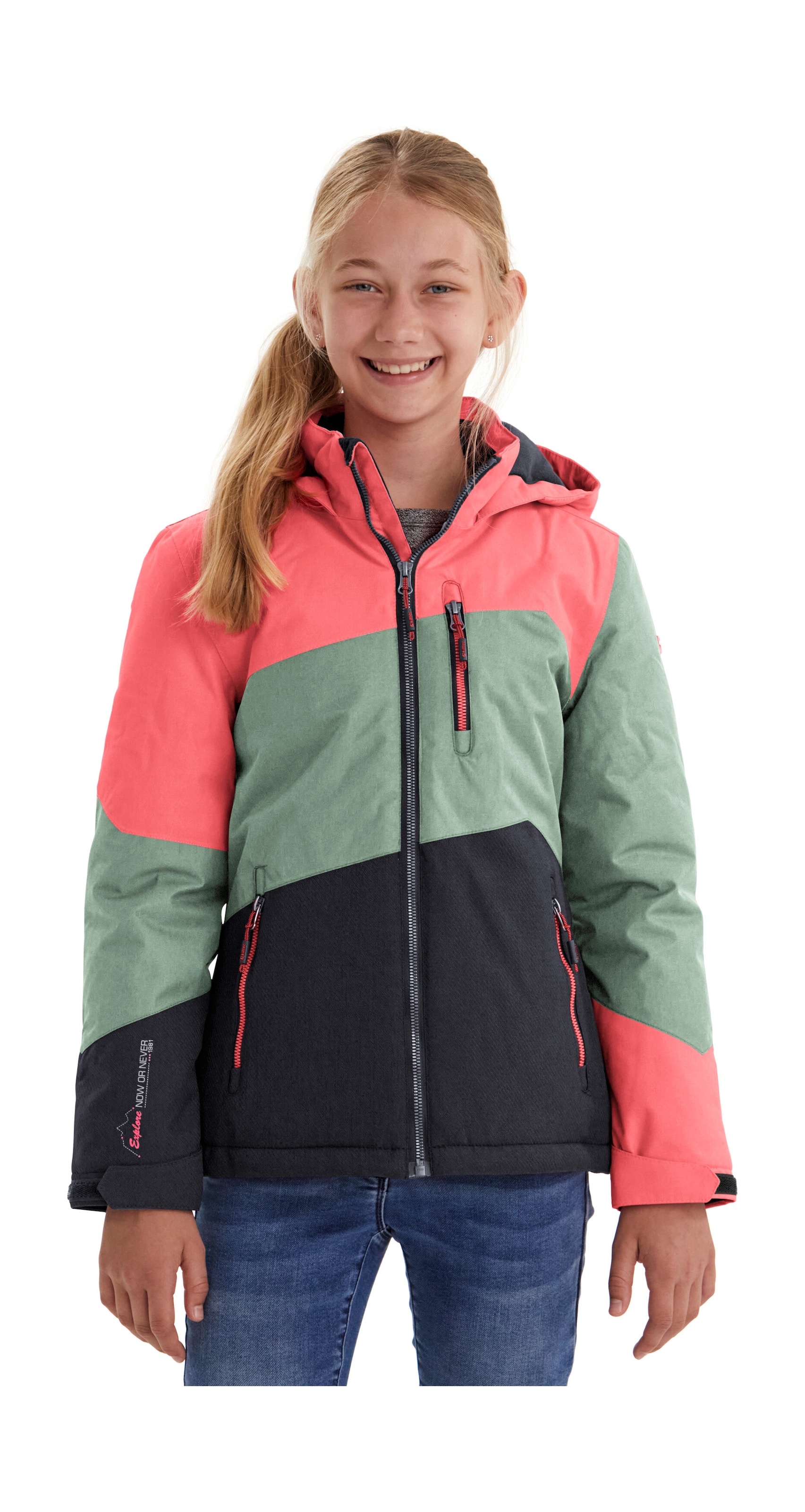 Killtec Outdoorjacke »Lynge GRLS JCKT B«, Wasserdichte Winterjacke mit Kapuze, Fleece, verstellbaren Ärmeln