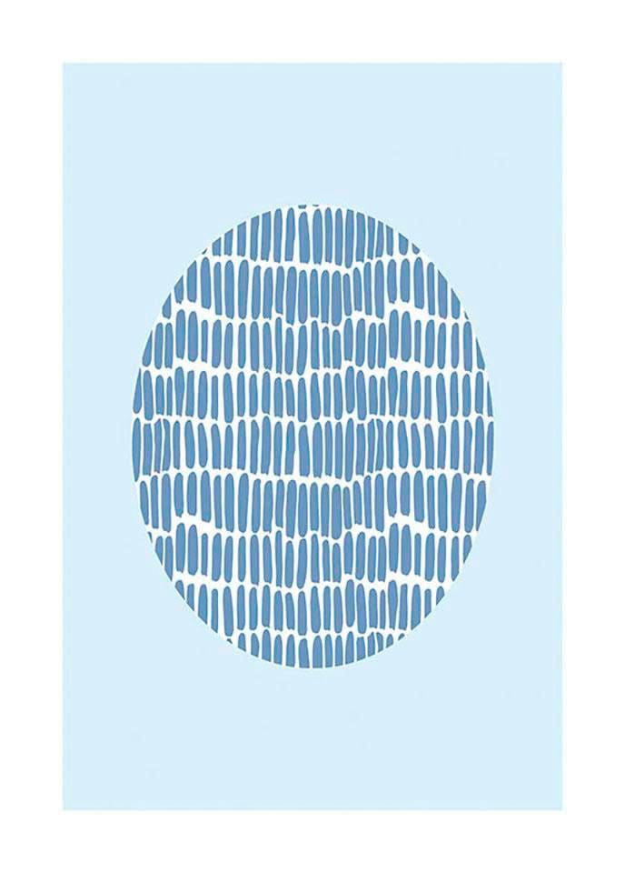 Komar Bild »Shelly Patterns Blue« Formen | Kunst 1 Stk. tlg. Wandbild zur Dekoration - ohne Rahmen