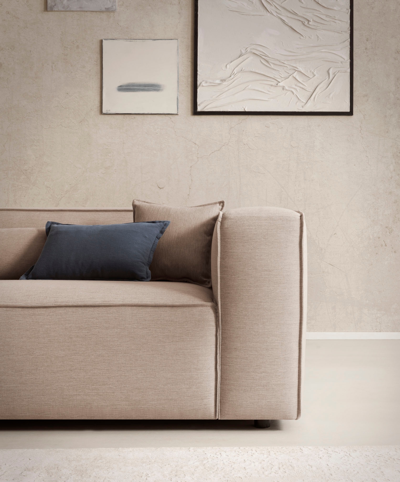 LeGer Home by Lena Gercke Ecksofa »PIARA XXL, Big-Sofa in Cord oder Leinenoptik, L-Form, mit Kedernaht«, wahlweise Ottomane rechts/links, schwarze Füße, extra tiefe Sitzfläche