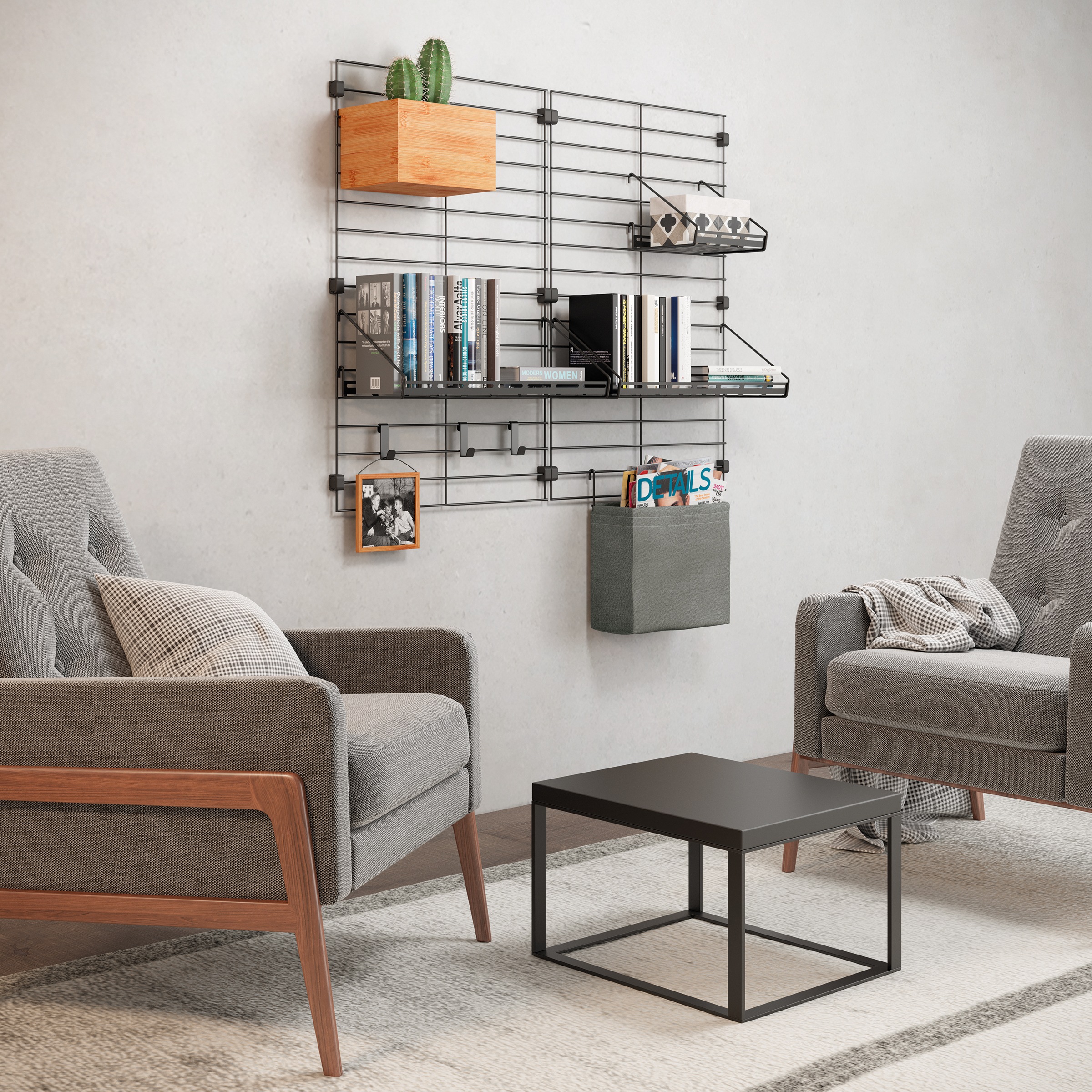 Metaltex Regalelement »Mural line«, (Set, 1 St.), individuell erweiterbar