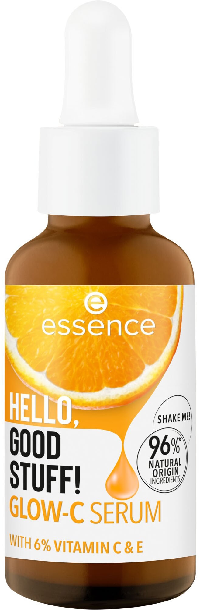 Essence Gesichtsserum »HELLO, GOOD STUFF! GLOW-C SERUM«, (Set, 3 tlg.), Zieht schnell ein, mit Vitamin C, E und Orangenextrakt, vegan.