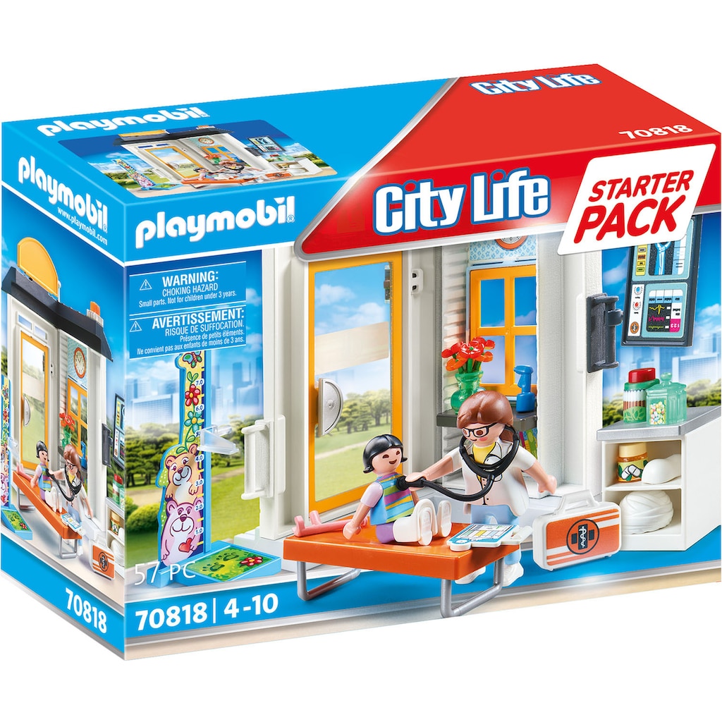 Playmobil® Konstruktions-Spielset »Starter Pack Kinderärztin (70818), City Life«, (57 St.)