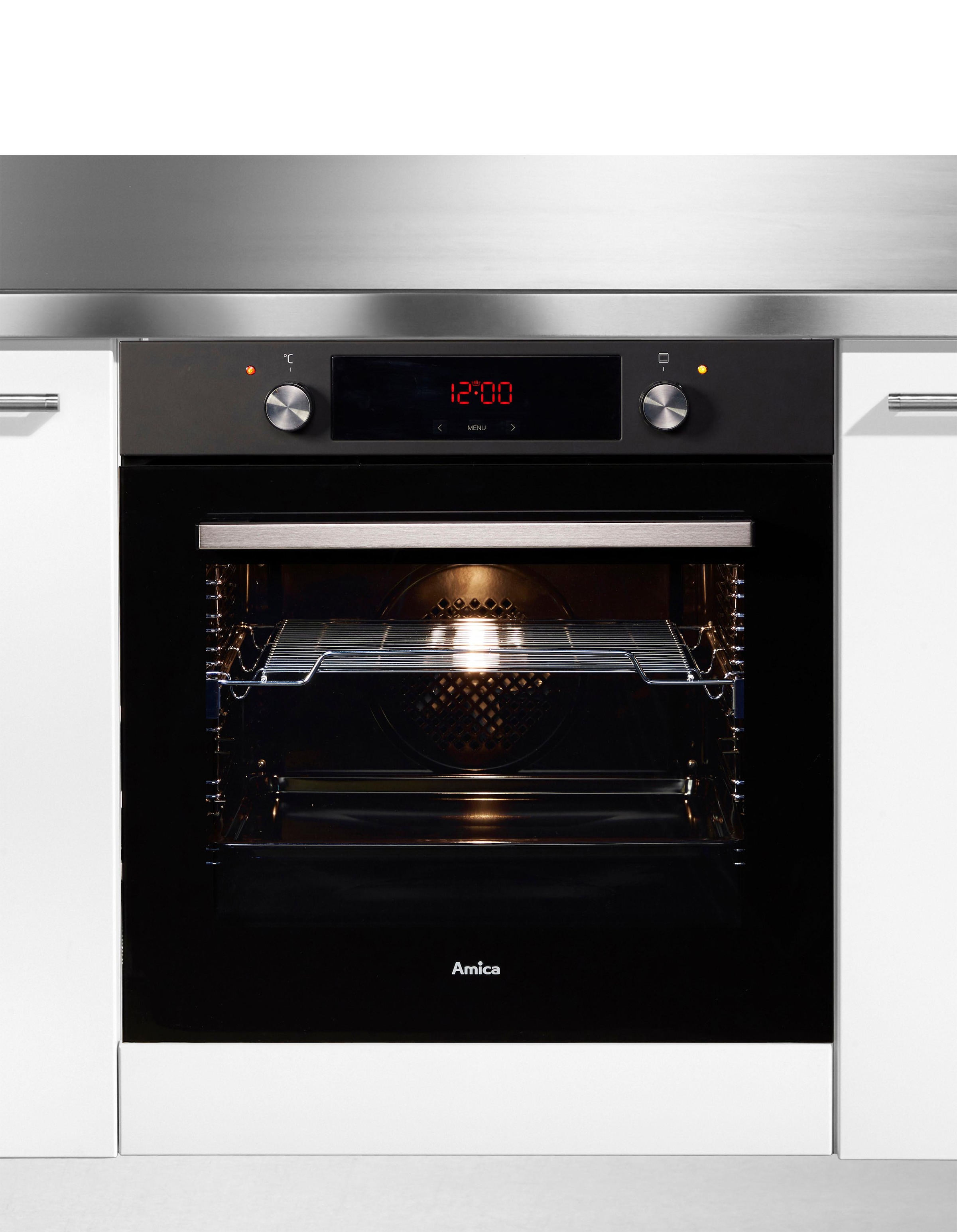 Amica Einbaubackofen  »EBX 943 610 SM«, mit 1-fach-Teleskopauszug, Simple Steam