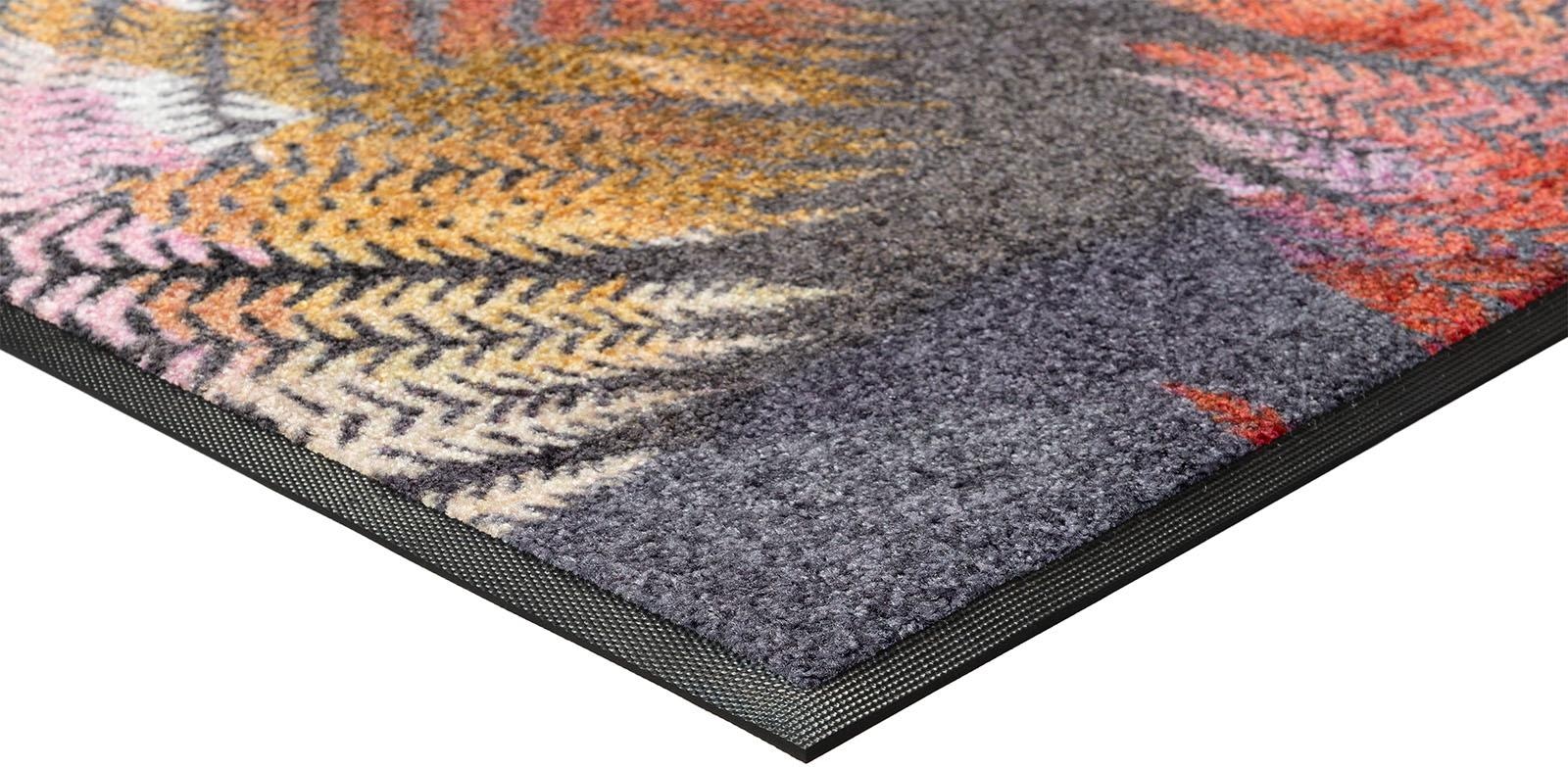 wash+dry by Kleen-Tex Teppich »Erbario«, rechteckig, 7 mm Höhe, Motiv Farnblätter, rutschhemmend, In- und Outdoor geeignet, waschbar