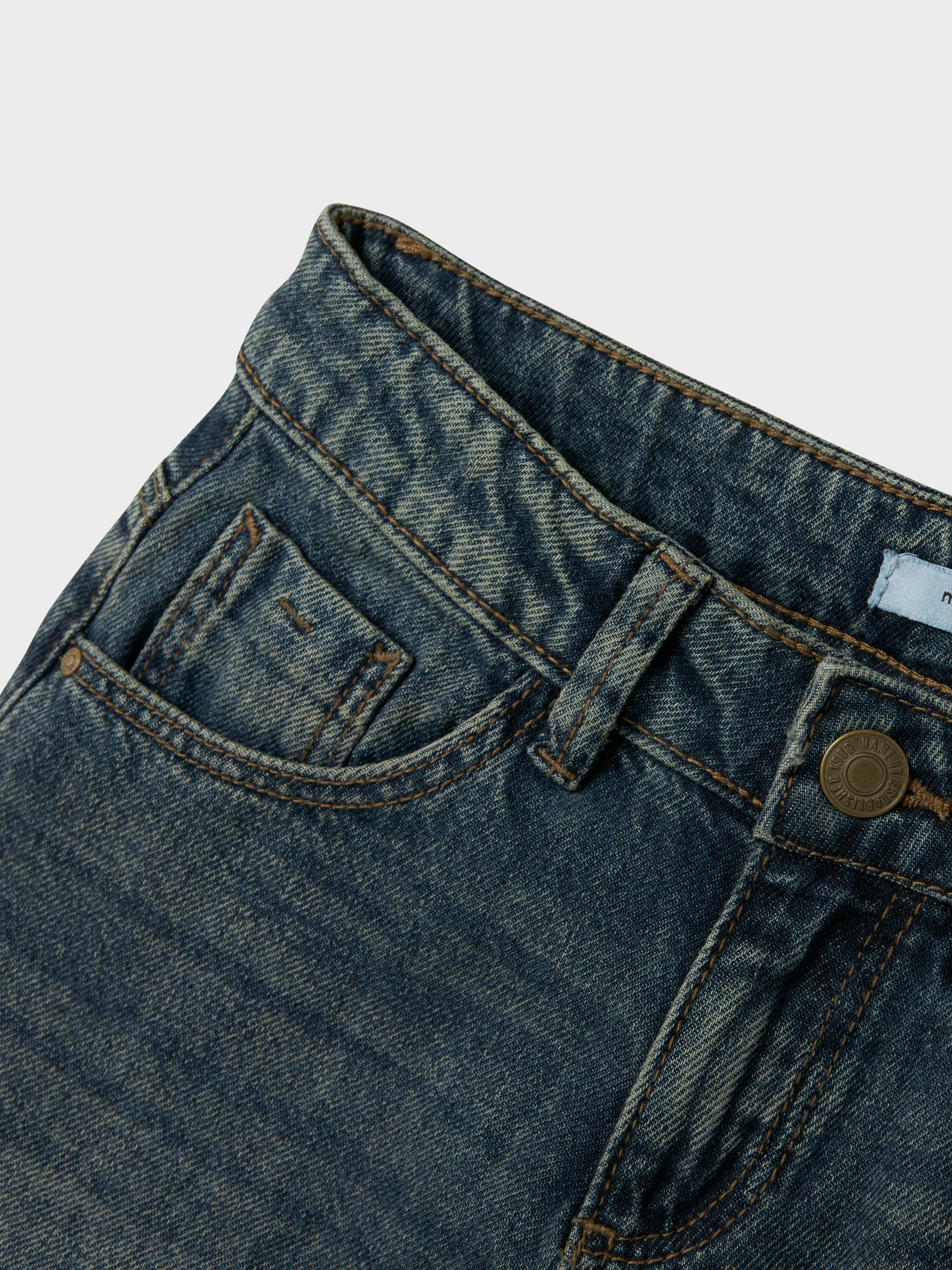 Name It Weite Jeans »NKFROSE für Mädchen mit weitem Bein und klassischem Sitz« normal, Denim, Abriebeffekte, Reißverschluss