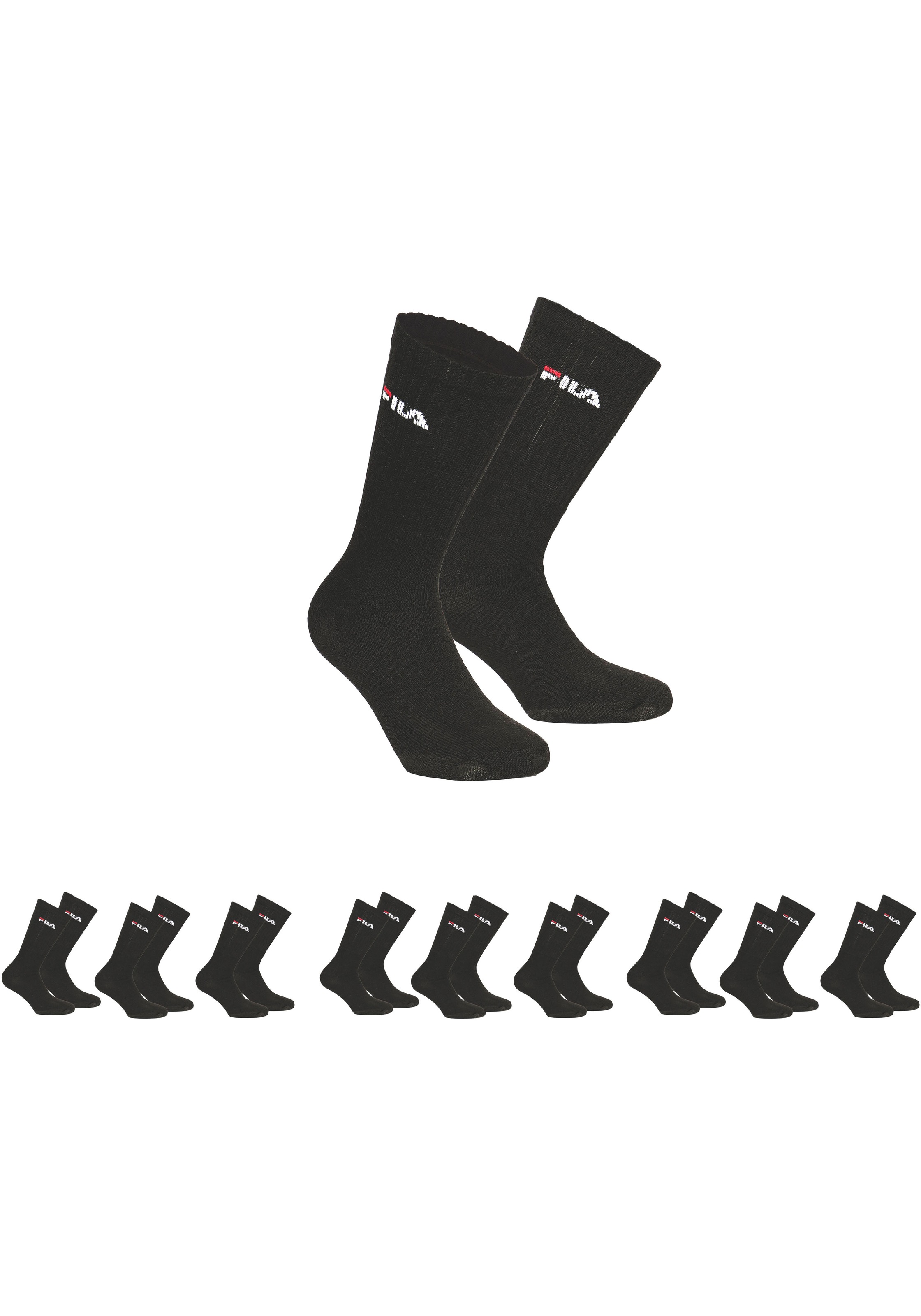 Fila Sportsocken »UNISEX CREW TENNIS FULL TERRY SOCKS«, (9 Paar), mit eingestrickem Logo