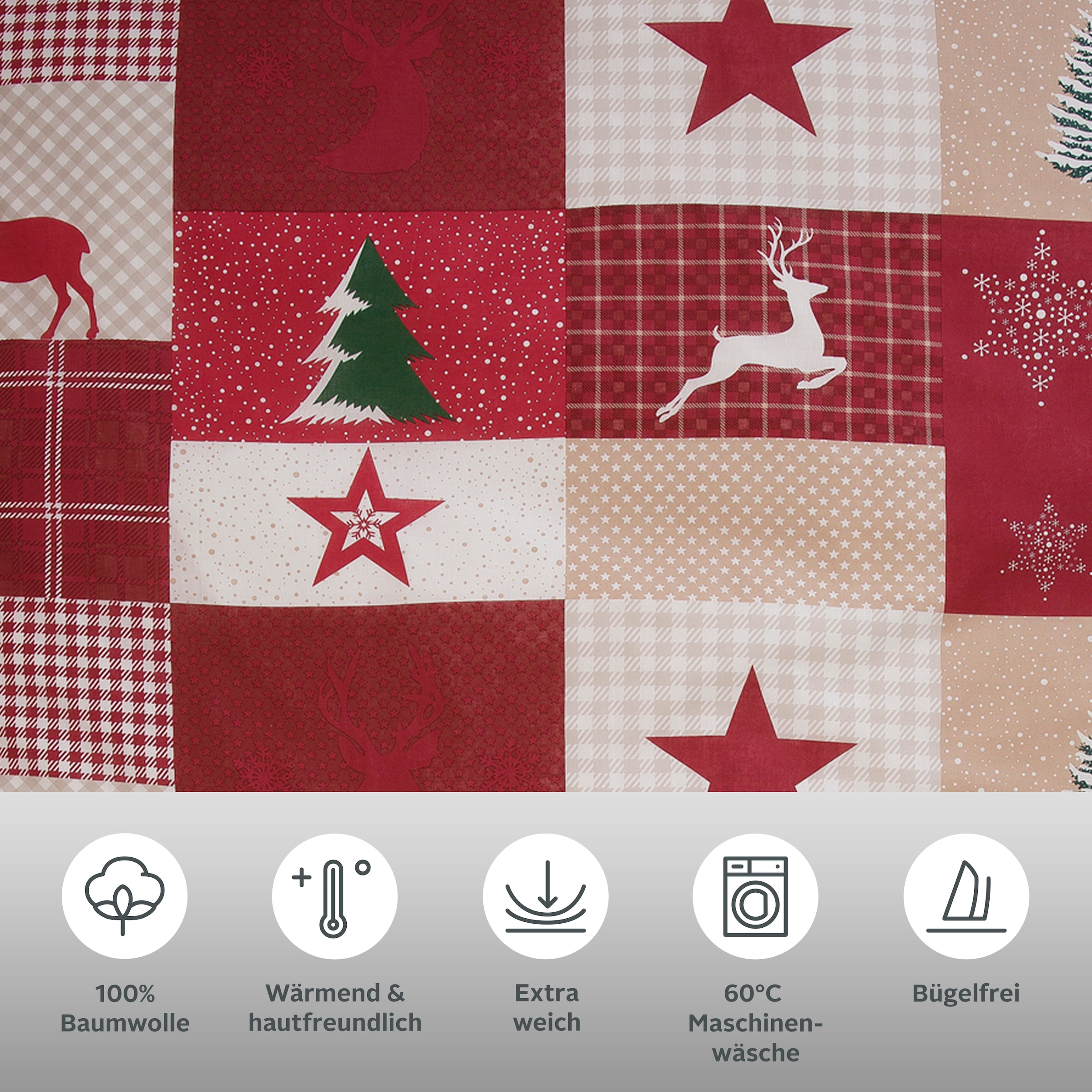 OTTO home Bettwäsche »Nicholas« 2 Stk. Weihnachtsbettwäsche, Winter, in 3 Qualitäten verfügbar