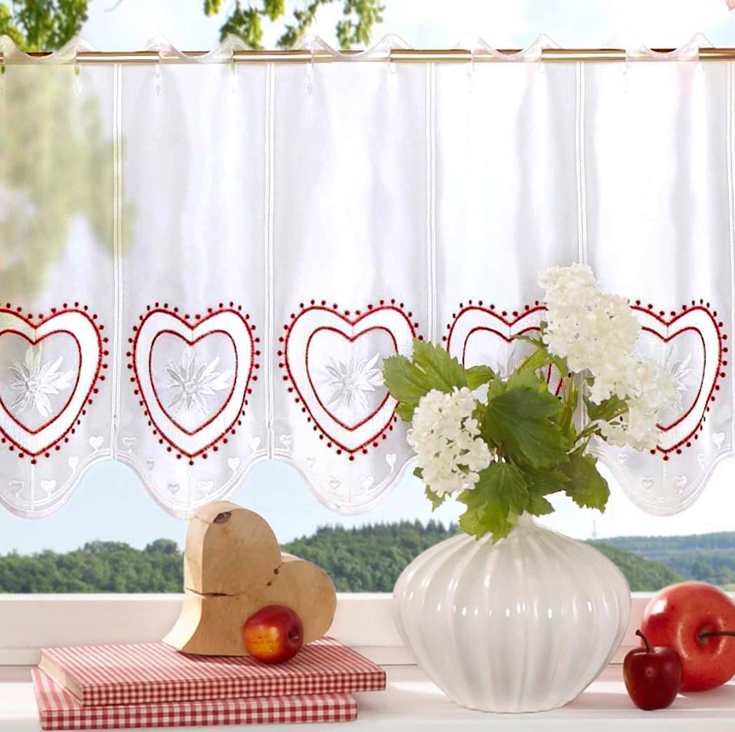 Stickereien Plauen Scheibengardine »Durach1832« Stangendurchzug 1 Stk. tlg.