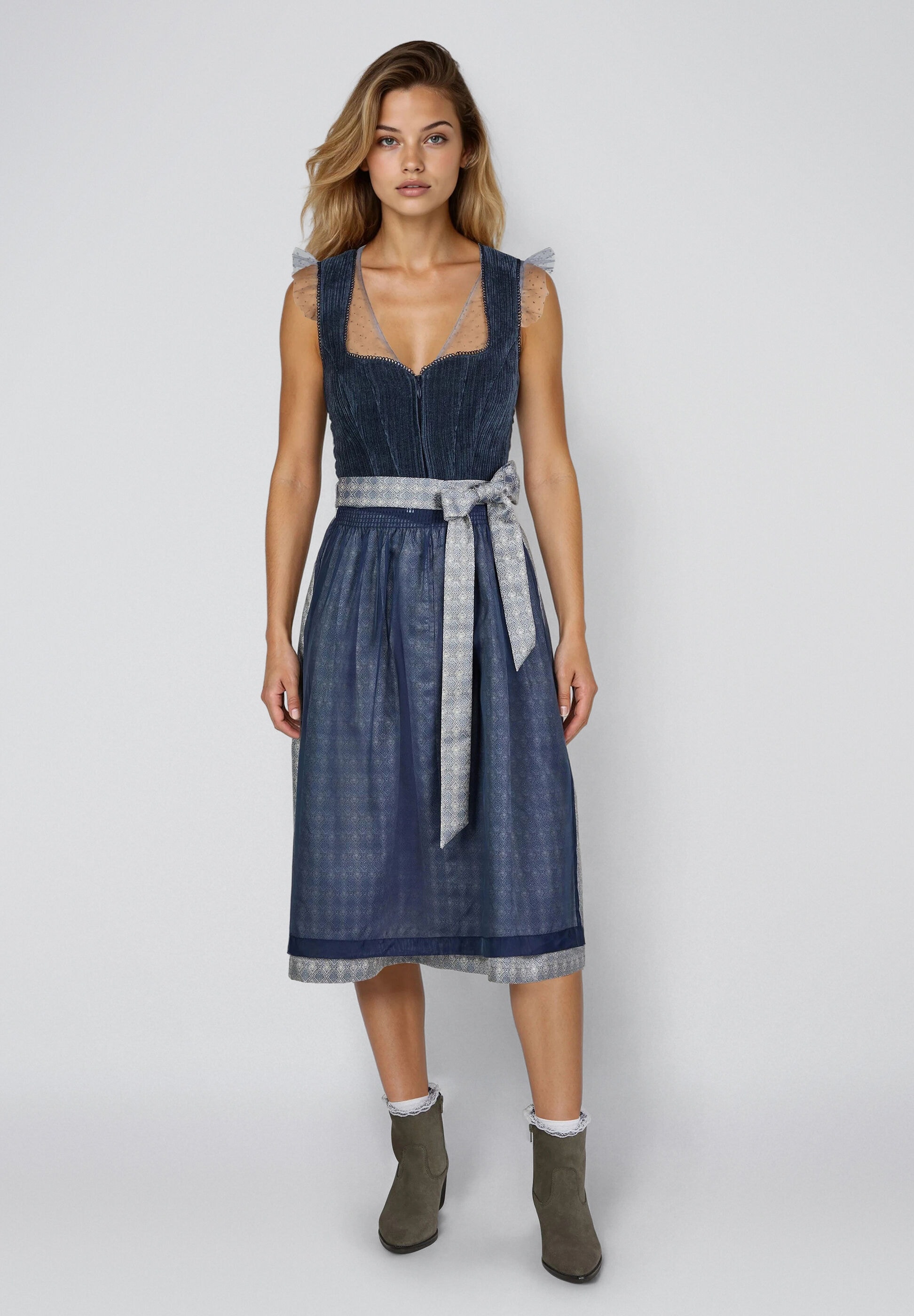 Spieth & Wensky Dirndl »Hildor« samtiges Cordoberteil
