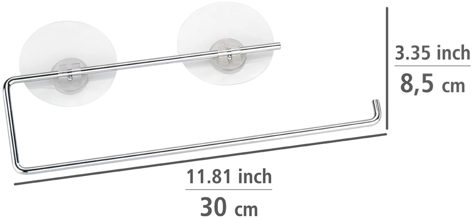 WENKO Wandrollenhalter »Modell Static-Loc®«, Küchenrollenhalter aus verchromtem Metall, Befestigen ohne Bohren
