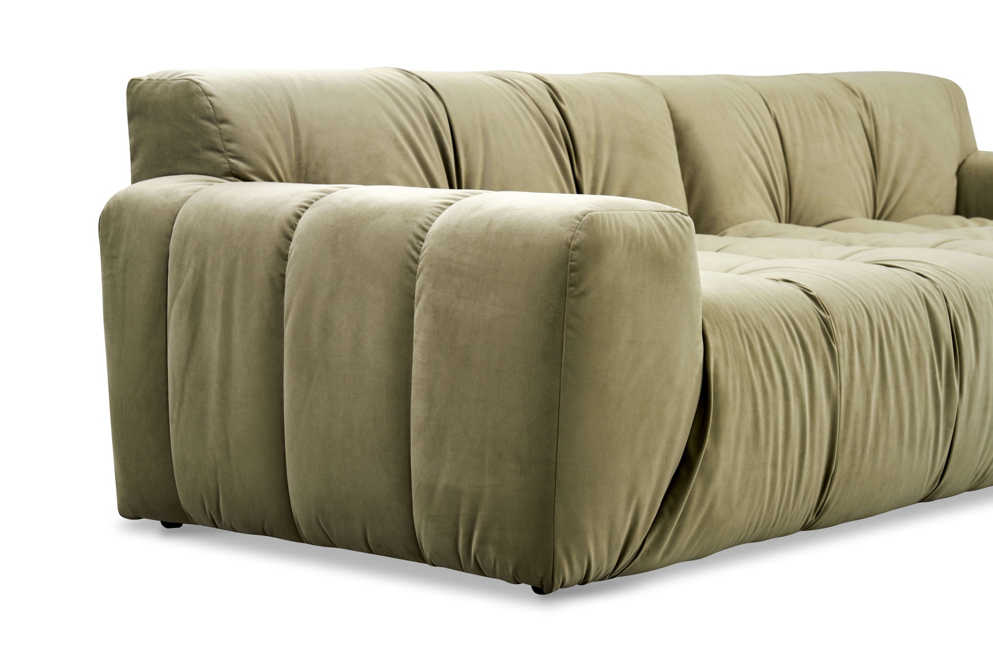 INOSIGN 3-Sitzer »Calmara, Breite 286 cm, weicher Lounge-Sitzkomfort«, bodentief, Samt oder Chenille, mit Knopfsteppung