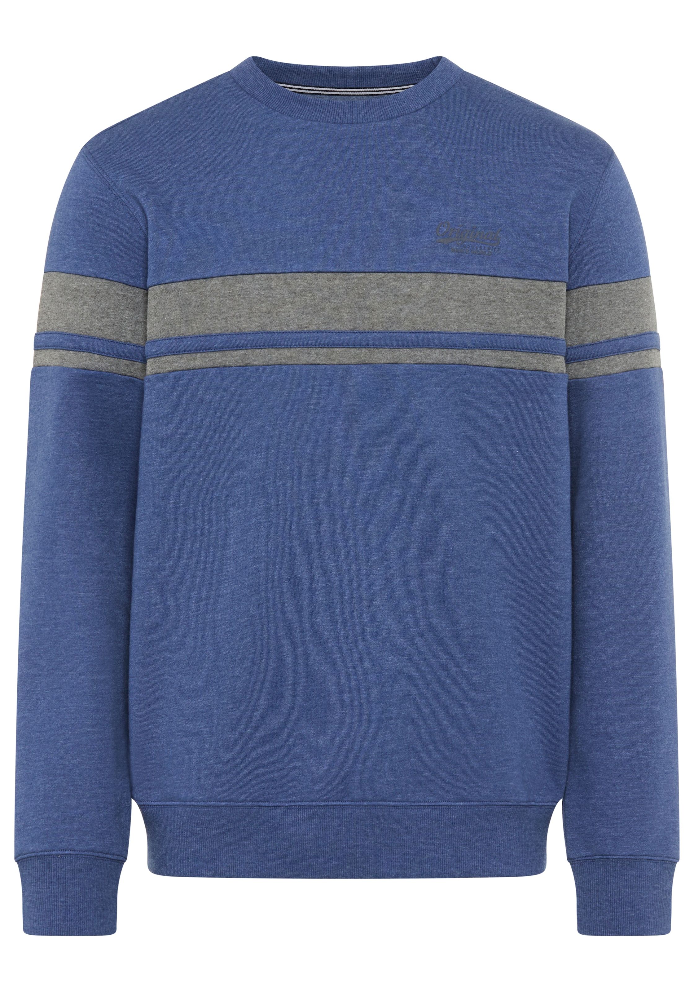 Man's World Sweatshirt , gestreift, mit Rundhalsausschnitt, Langarm, angeraute Sweatware
