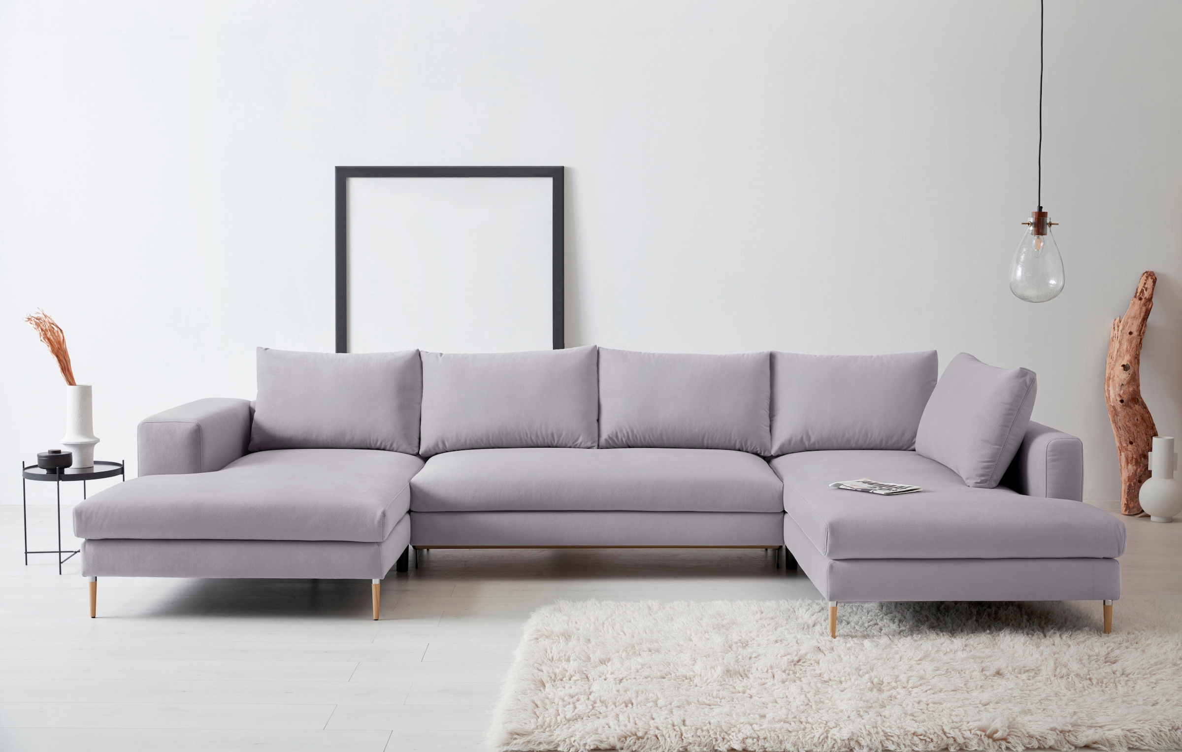 OTTO products Wohnlandschaft »Finnja, viel Platz, wahlweise Bettfunktion und Bettkasten, U-Form«