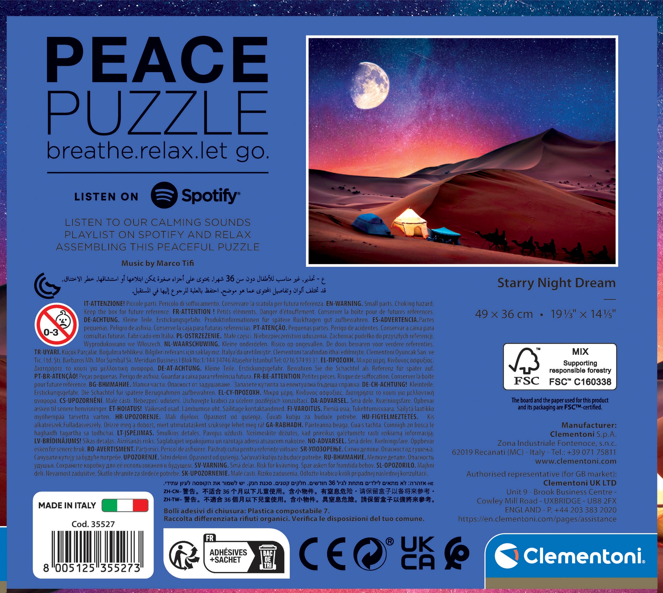 Clementoni® Puzzle »Peace Puzzle, Starry Night Dream«, Made in Europe