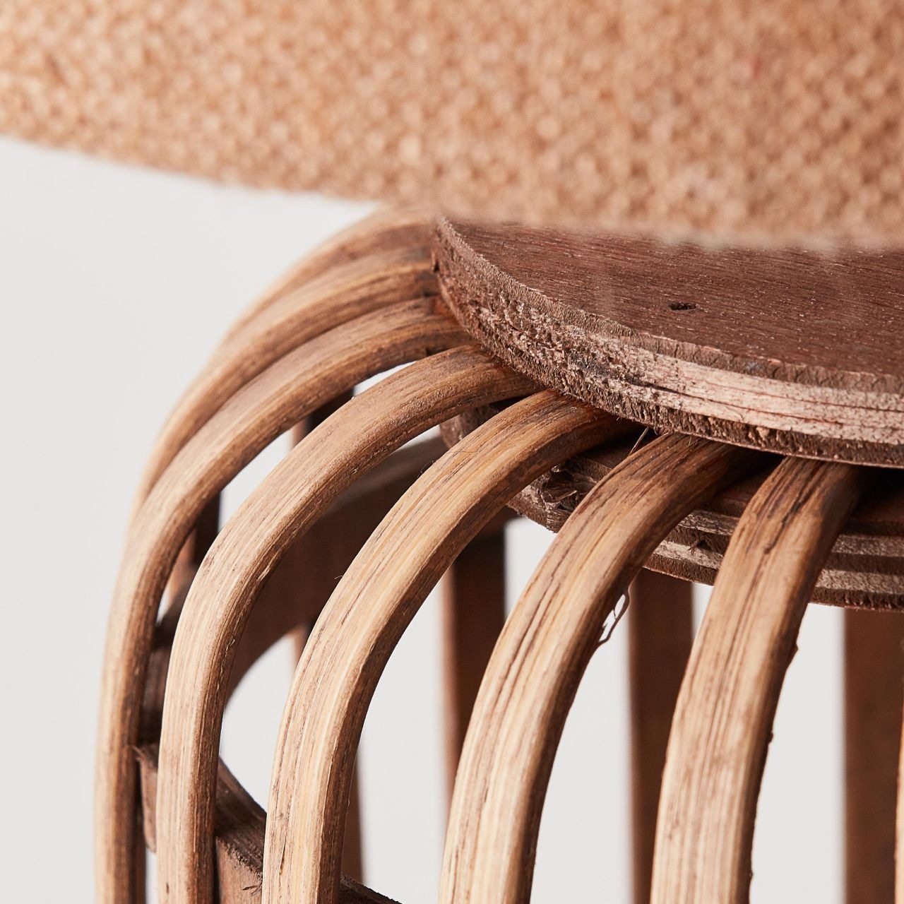 Brilliant Tischleuchte »Woodrow«, 1 flammig, Leuchtmittel E27 | ohne Leuchtmittel, Nature Stil, 42,5 cm Höhe, Ø 24 cm, E27, Bambus/Textil/Metall, braun