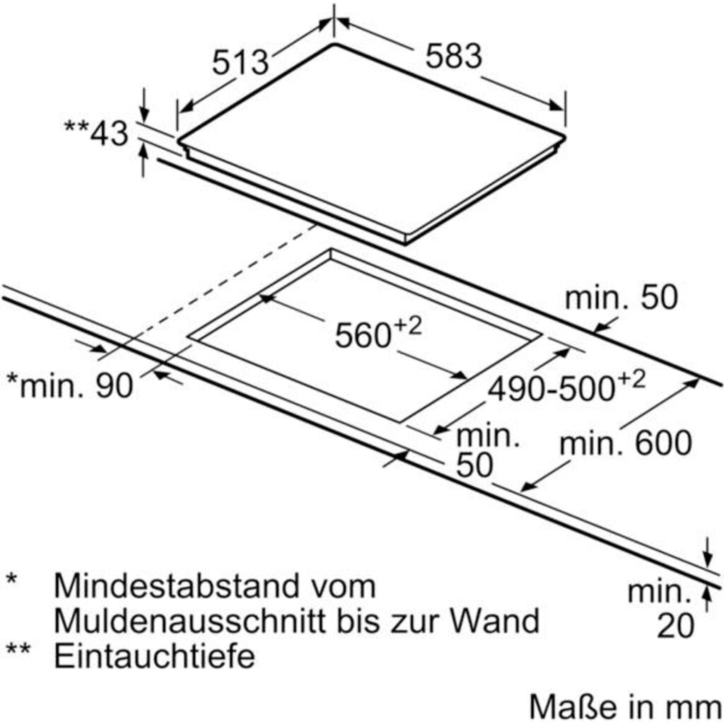 BOSCH Elektro-Herd-Set »HND411VS61«, 4, HEA513BS2, mit 2-fach-Teleskopauszug