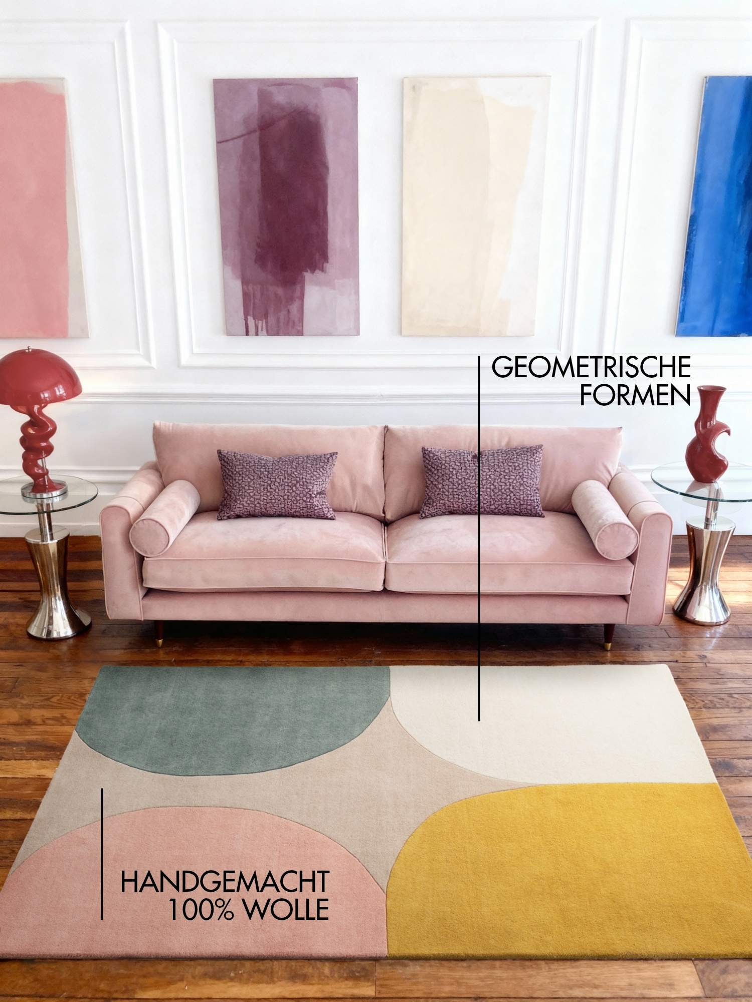 Ted Baker Wollteppich »Cecil« rechteckig 17 mm Höhe Wolle, Naturteppich, Handgemacht, Wohnzimmer, Schlafzimmer, bunt