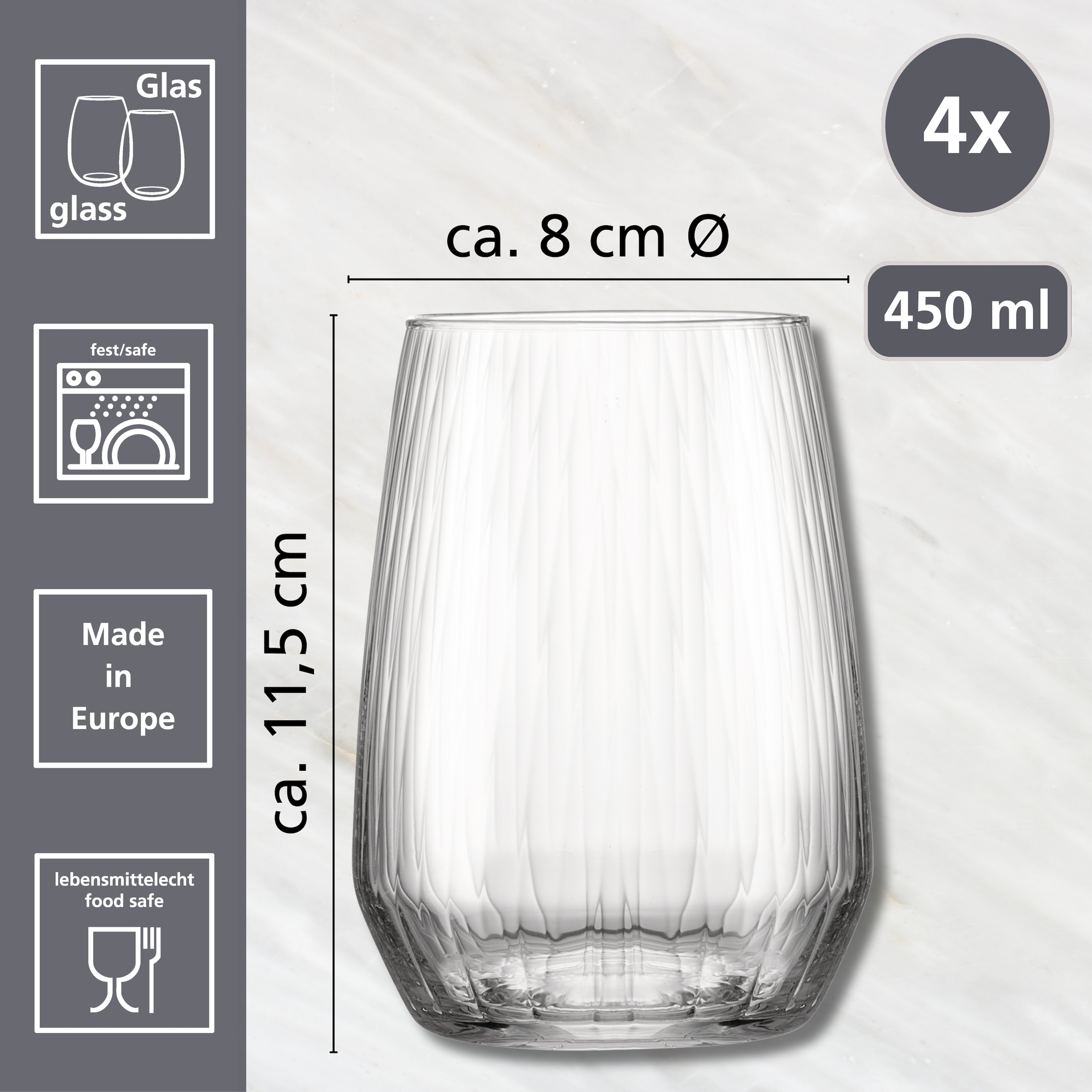 Ritzenhoff & Breker Longdrinkglas »Jive« 4er Set, je 450 ml