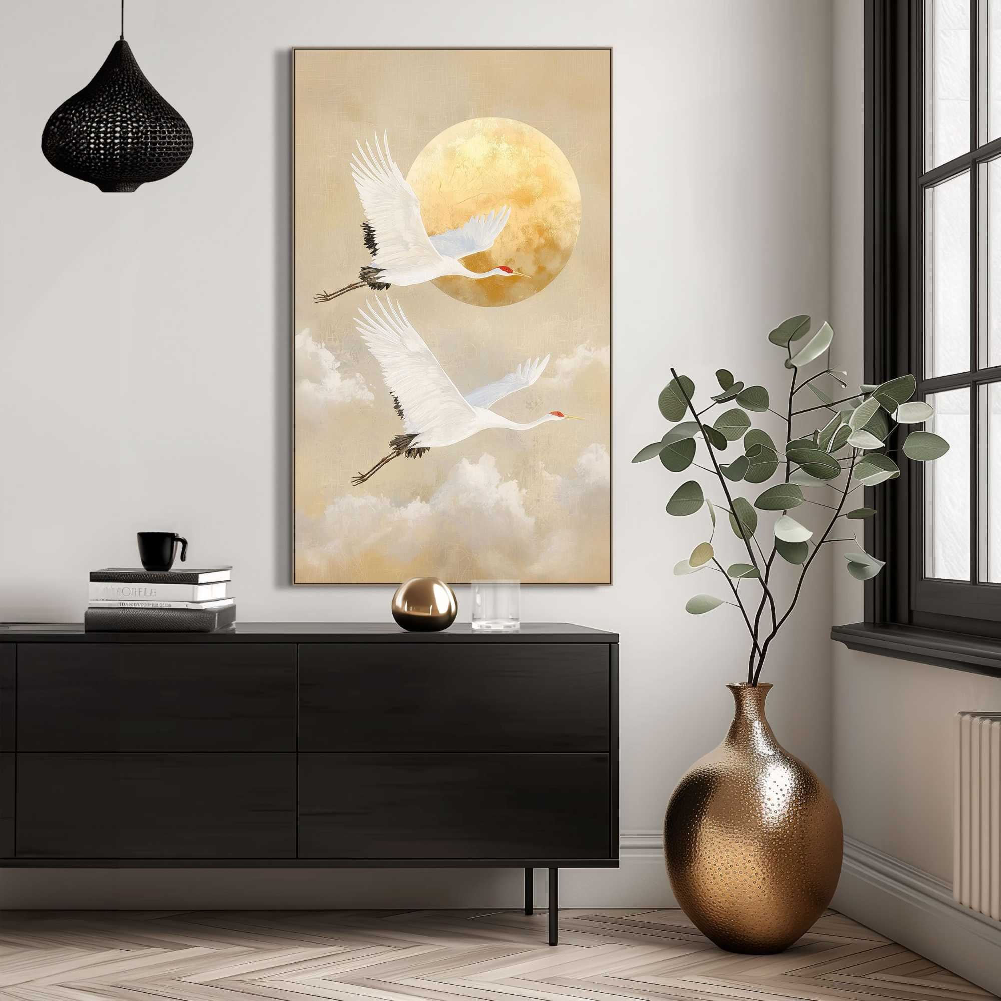 Reinders! Wandbild »Vögel im Mondlicht« Wohnzimmer - Braun - MDF - Tiere - 70x118 cm