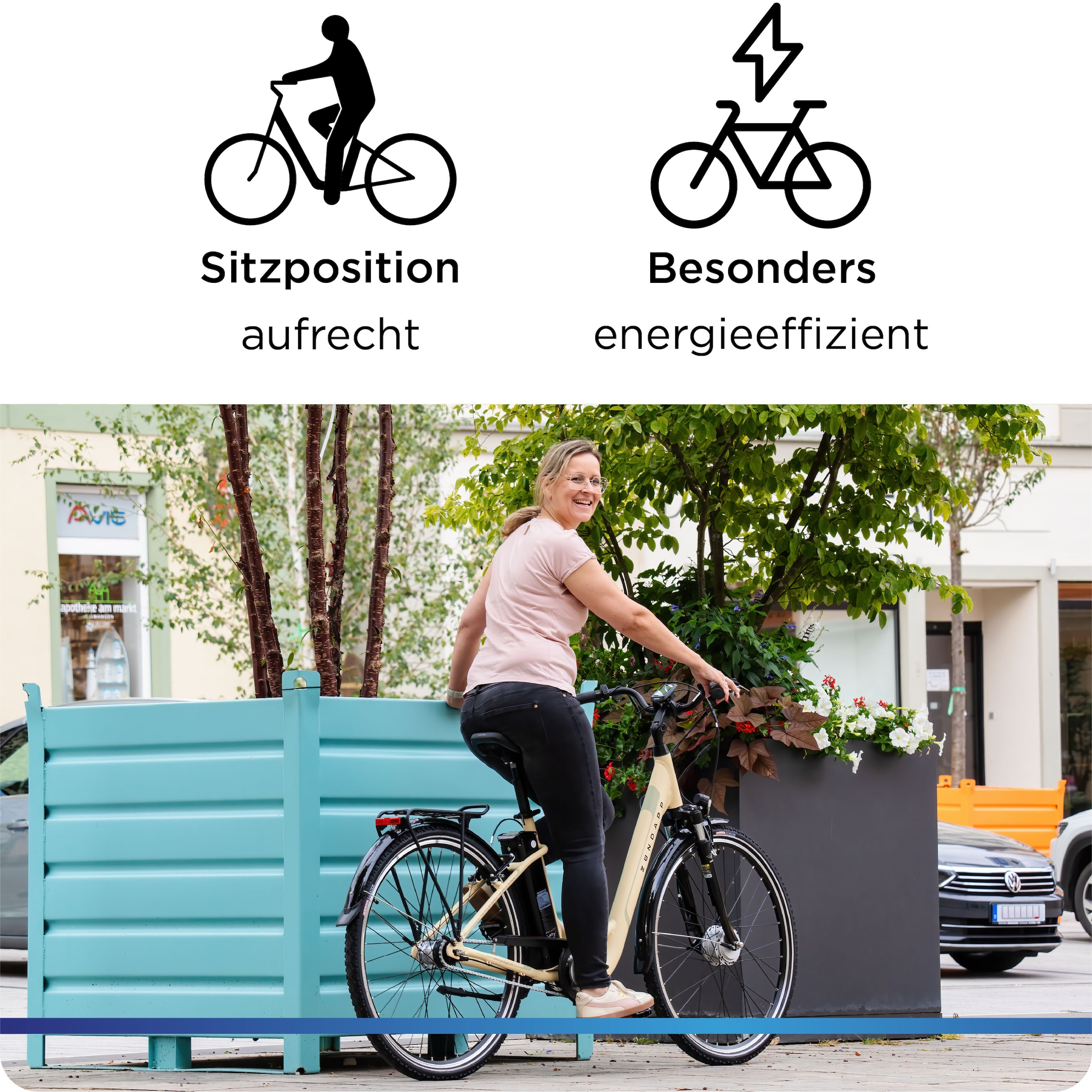 Zündapp »Z517« 7 Gang Shimano Nabenschaltung Frontmotor 250 W mit großem Frontkorb,  Pedelec, Elektrofahrrad für Damen u. Herren