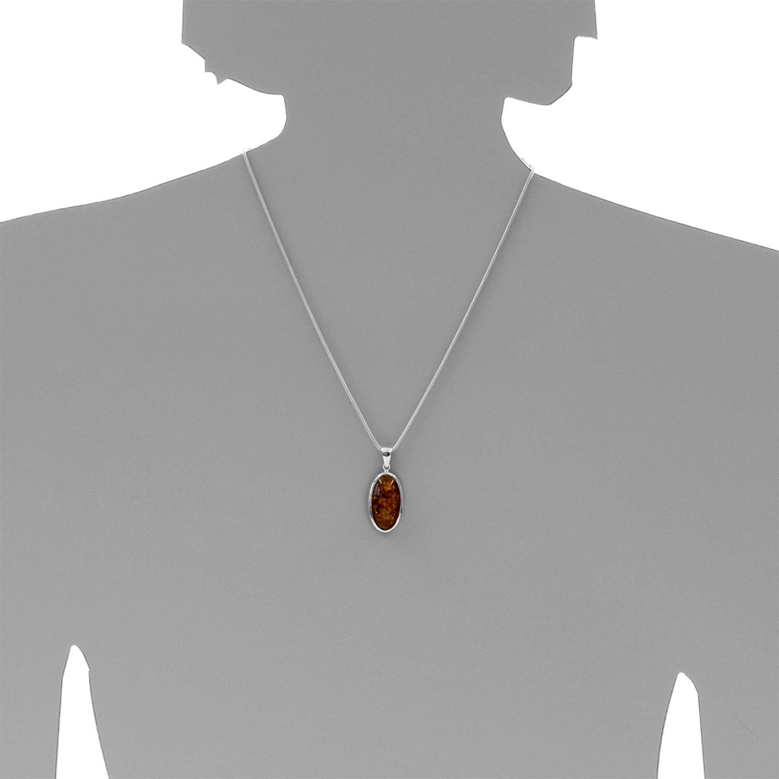 OSTSEE-SCHMUCK Kette mit Anhänger »- Classic 24x12 mm - Silber 925/000 - Bernstein«