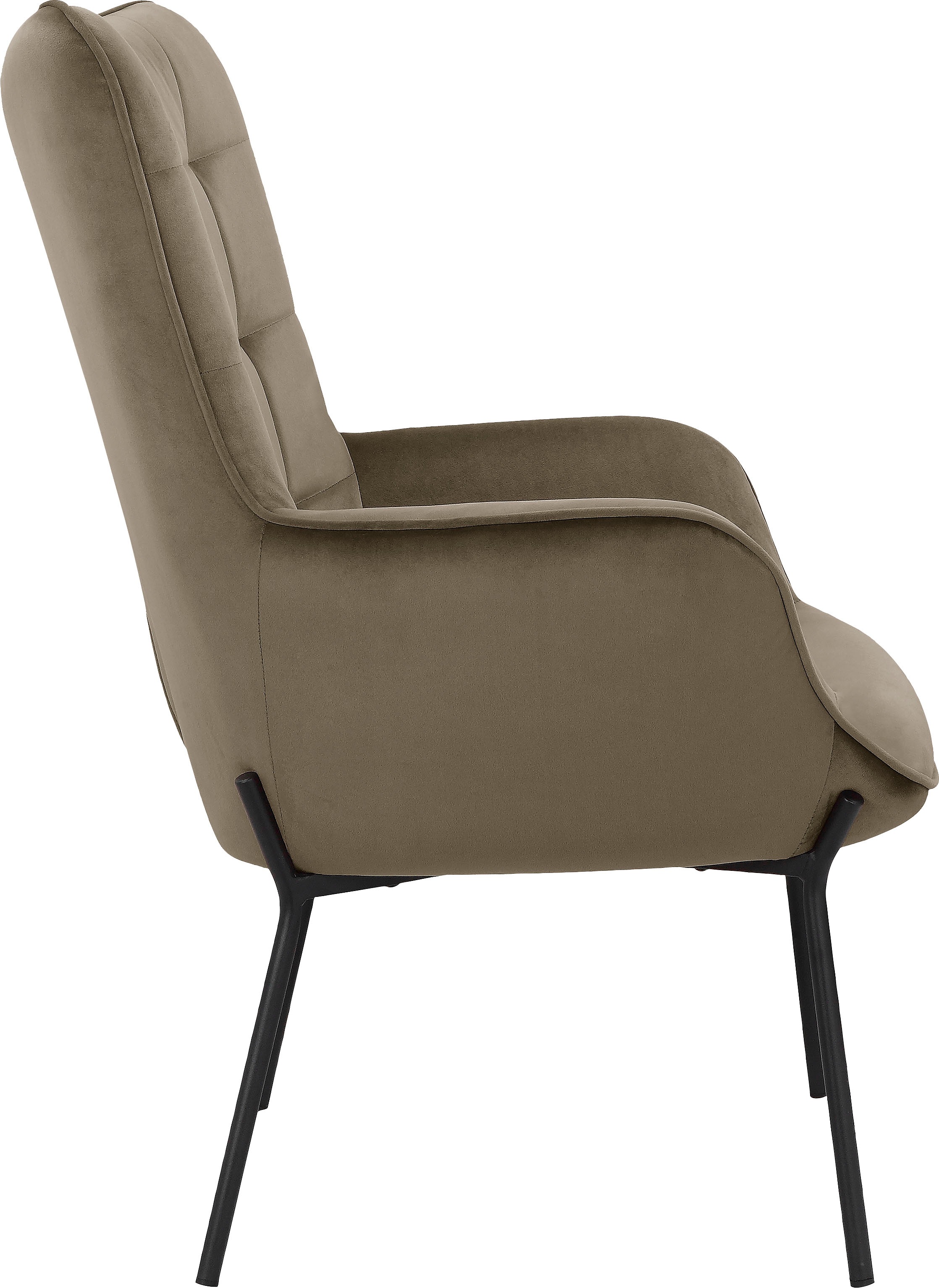 OTTO products Loungesessel »Luukas, Ohrensessel mit Metallbeinen,«, (1 St.), Stoff recyceltes Polyester, Sitz und Rücken gepolstert, Sitzhöhe 46 cm