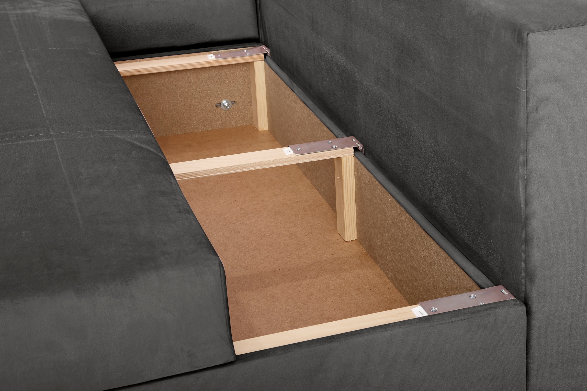 Home affaire Ecksofa »Italia L-Form«, mit Bettfunktion und Bettkasten, Federkern-Polsterung