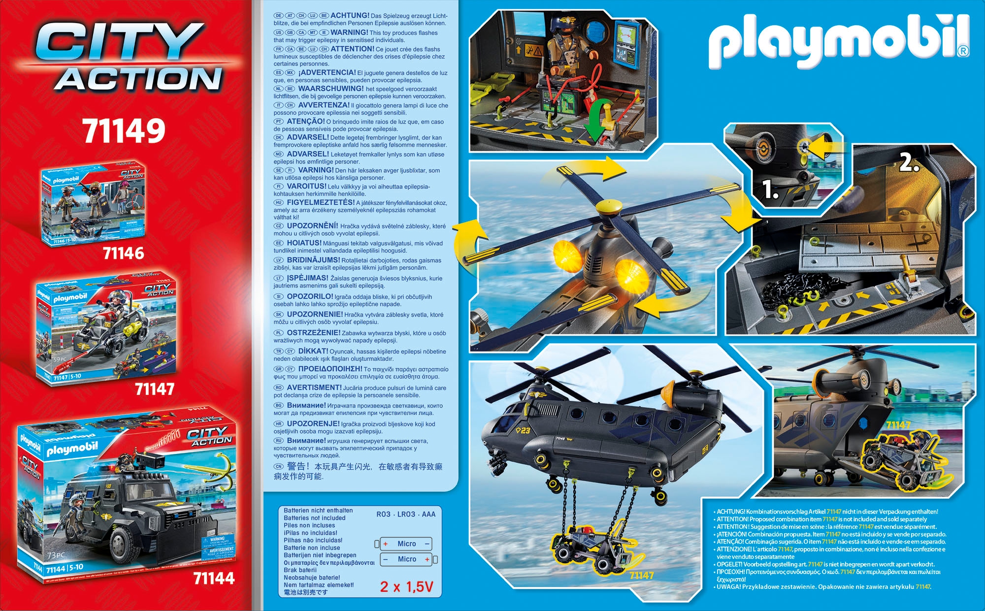 Playmobil® Konstruktions-Spielset »SWAT-Rettungshelikopter (71149), My Action Heroes«, (117 St.), Made in Europe; mit Licht und Sound