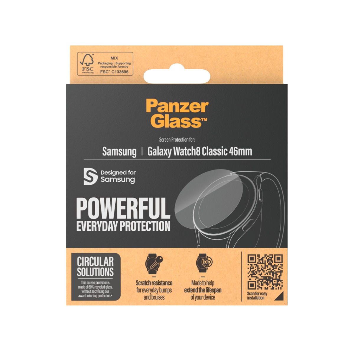 CARE by PanzerGlass Displayschutzglas »Screen Protector für Samsung Galaxy Watch7 Classic 46 mm«, für Samsung Galaxy Watch7, Displayschutzfolie, Schutzfolie, Bildschirmschutz, kratz- & stoßfest