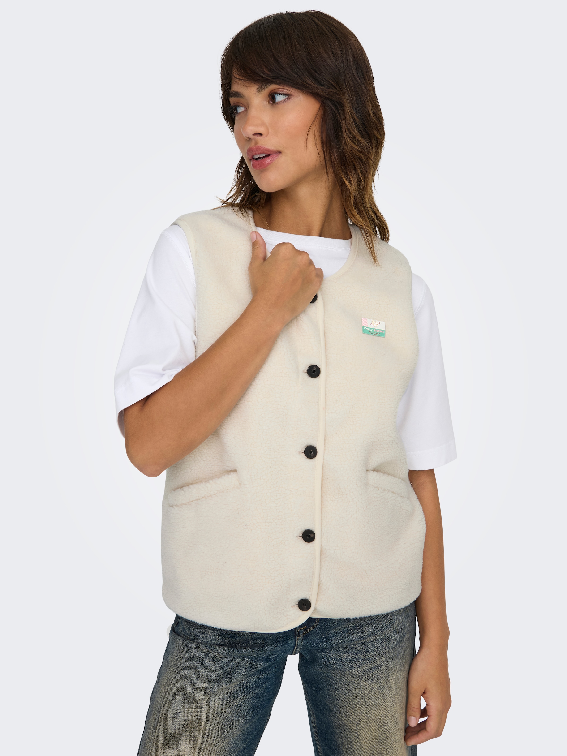 ONLY »ONLBABY LIFE TEDDY VEST PNT CS« Kunstfaser
