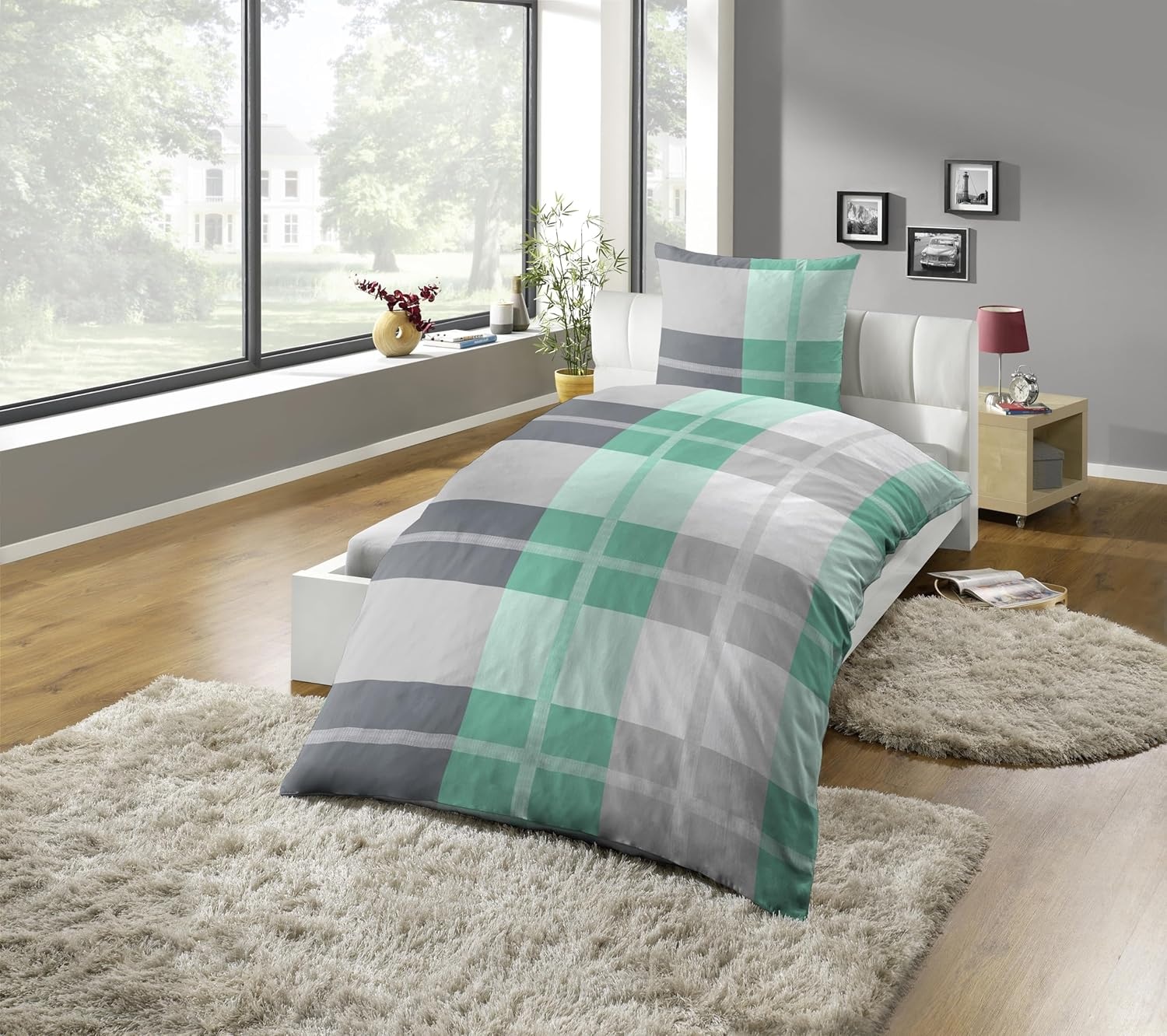 KiNZLER Bettwäsche »Bettwäsche Polycotton Flanell Bettwäsche« 2 tlg. besonders weich, verschiedene Karo Muster