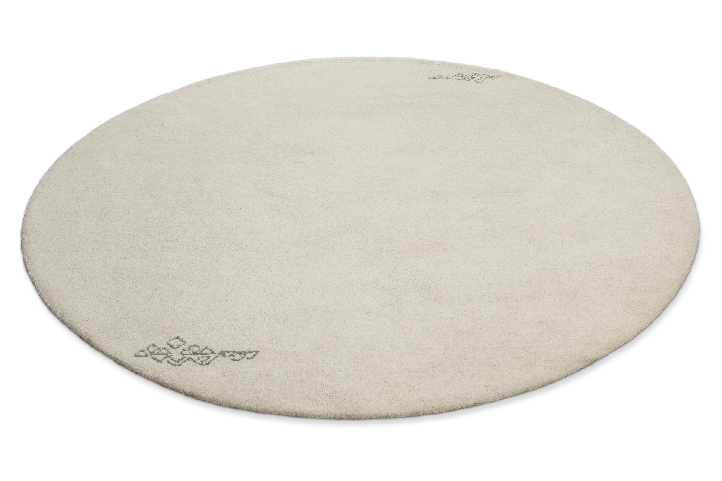 Wecon home Wollteppich »Hamptons FORTYFOUR«, rund, 20 mm Höhe, Schurwolle, Kurzflor, Wohnzimmer, Schlafzimmer, elegant, Ornamente