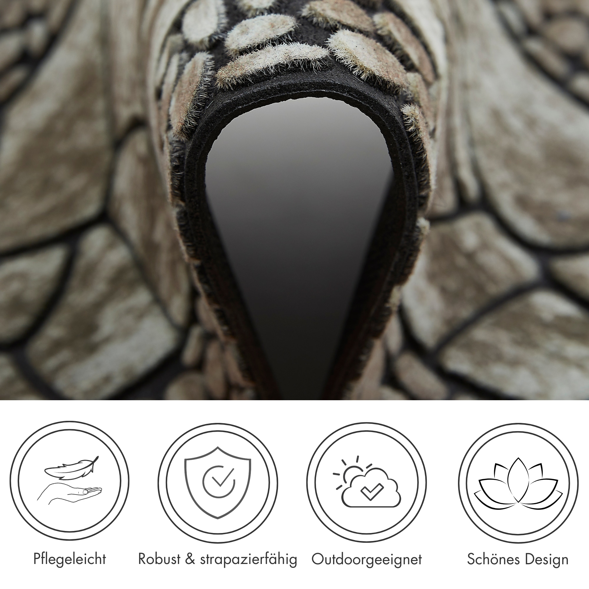 Andiamo Stufenmatte »Outdoor, 2er Set« rechteckig 6 mm Höhe Outdoor-Stufenmatten, Stein Motiv, Gartenbereich, Außenbereich