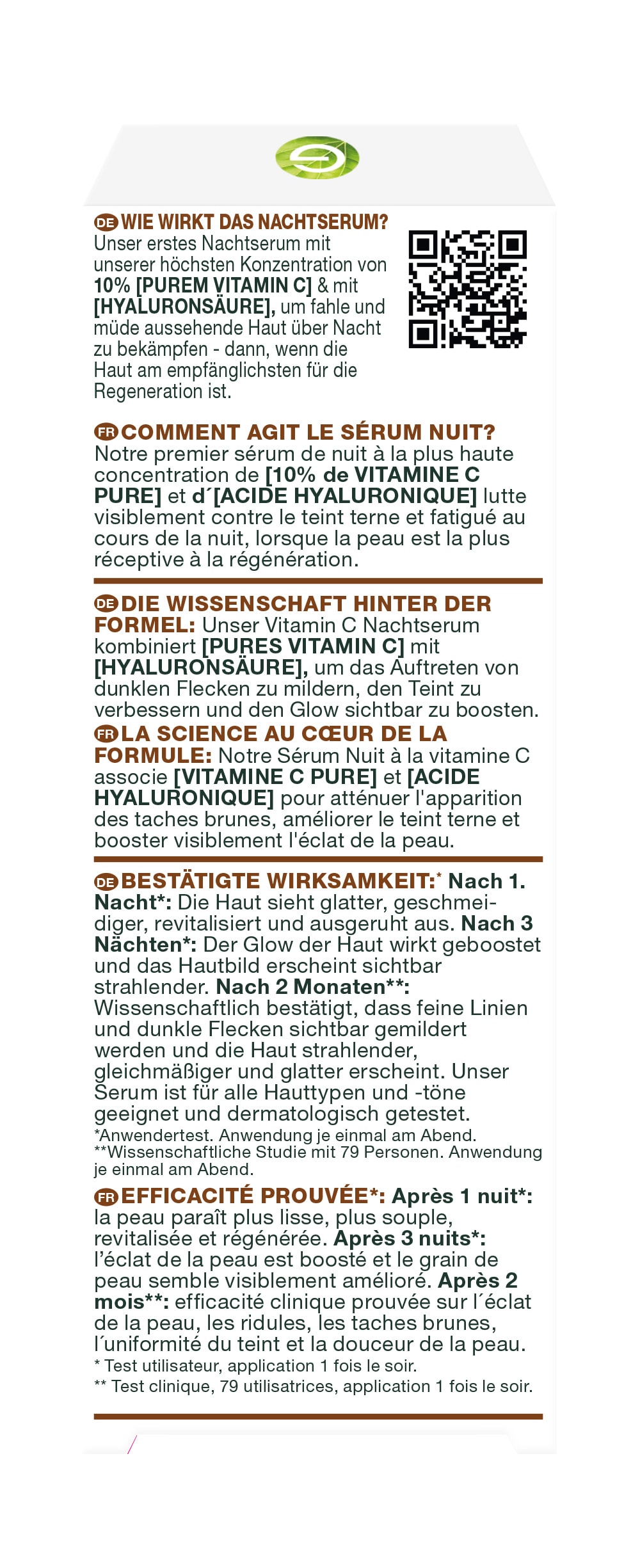GARNIER Gesichtsserum »VITAMIN C GLOW BOOSTER NACHTSERUM« mit Hyaluronsäure