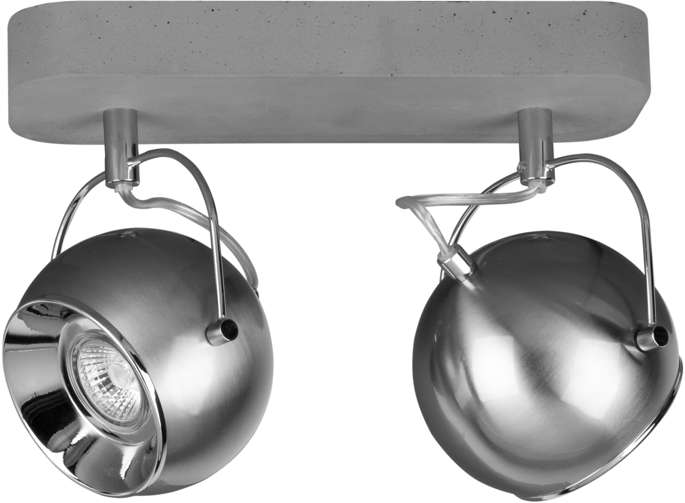 SPOT Light Deckenleuchte »BALL CONCRETE«, 2 flammig, Leuchtmittel GU10 | LED wechselbar, Inklusive austauschbare LED-Leuchtmittel, bewegliche Spotköpfe
