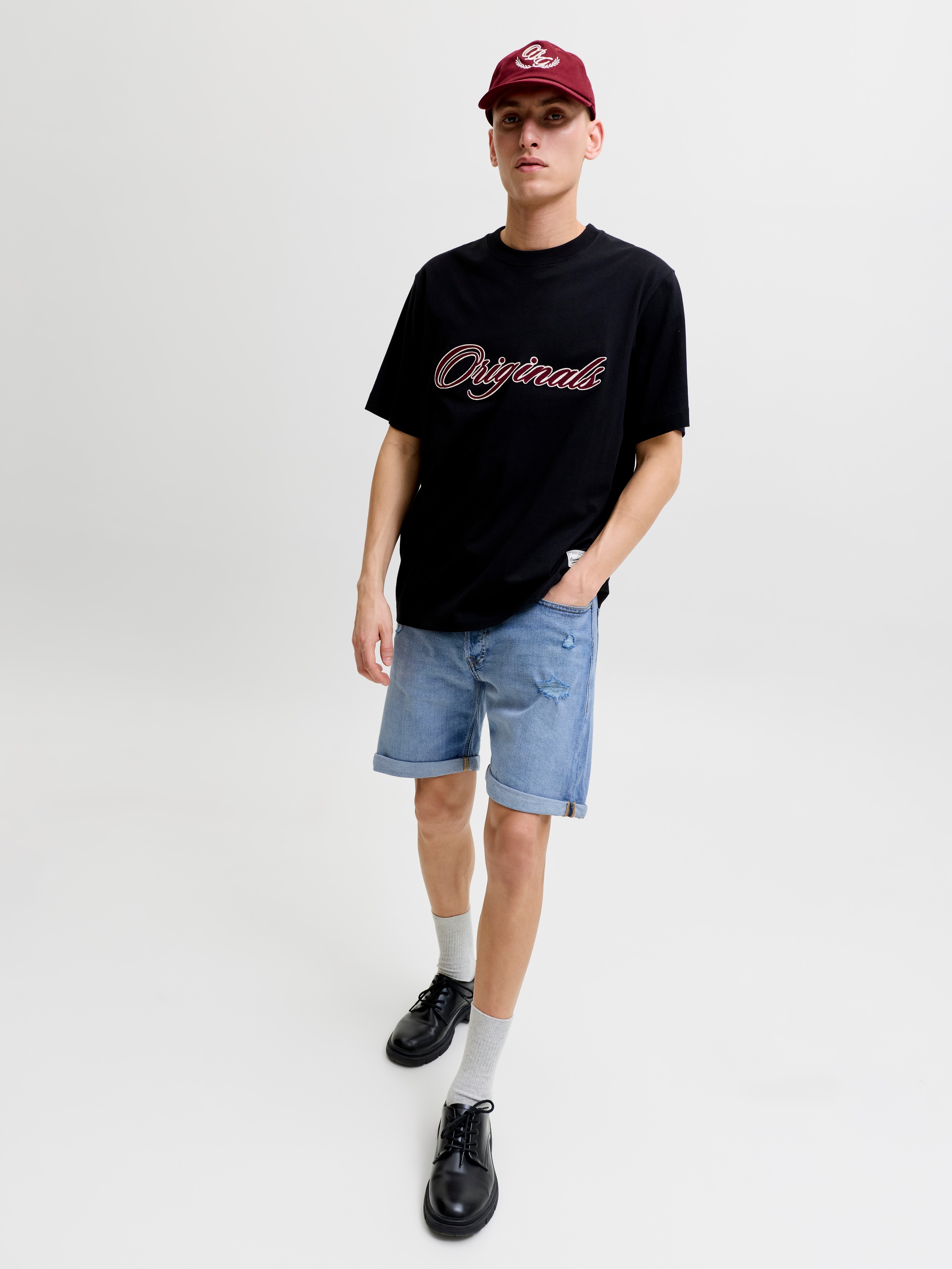 Jack & Jones Shorts »JJIORIGINAL mit stylischem Aufschlag und Knopfleiste«  Baumwollmischung, regular fit