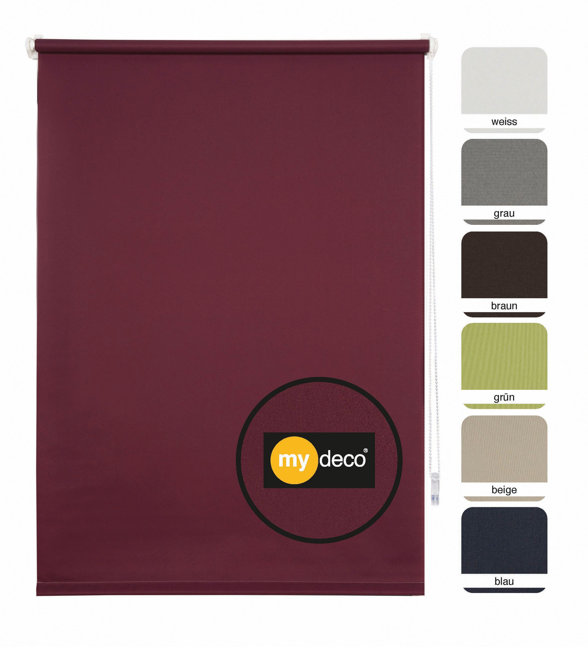 mydeco Seitenzugrollo »Win« Lichtschutz ohne Bohren freihängend bis Breite 120cm