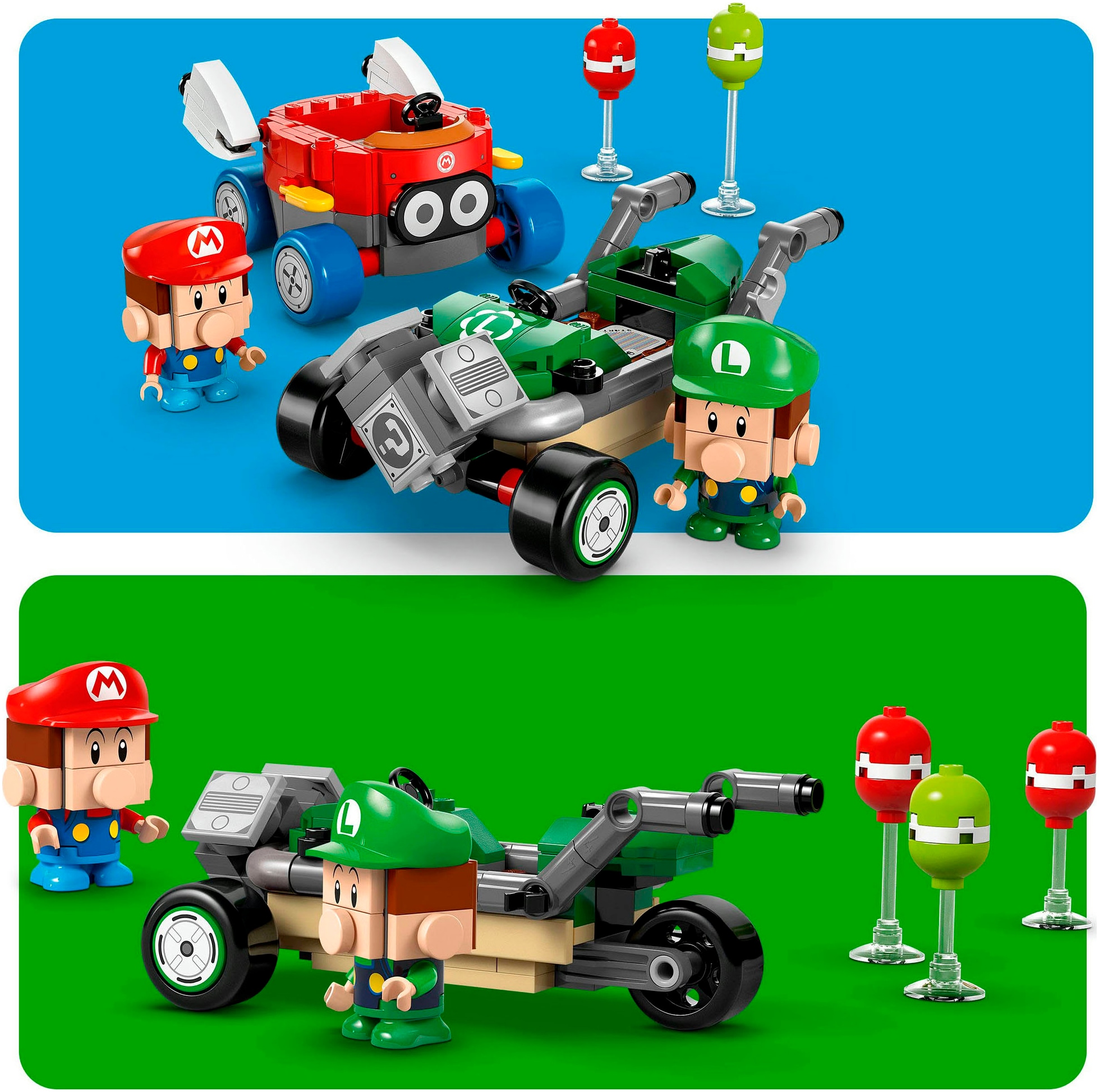 LEGO® Konstruktionsspielsteine »Mario Kart™ – Baby Mario vs. Baby Luigi (72034), LEGO Super Mario«, (321 St.), Made in Europe