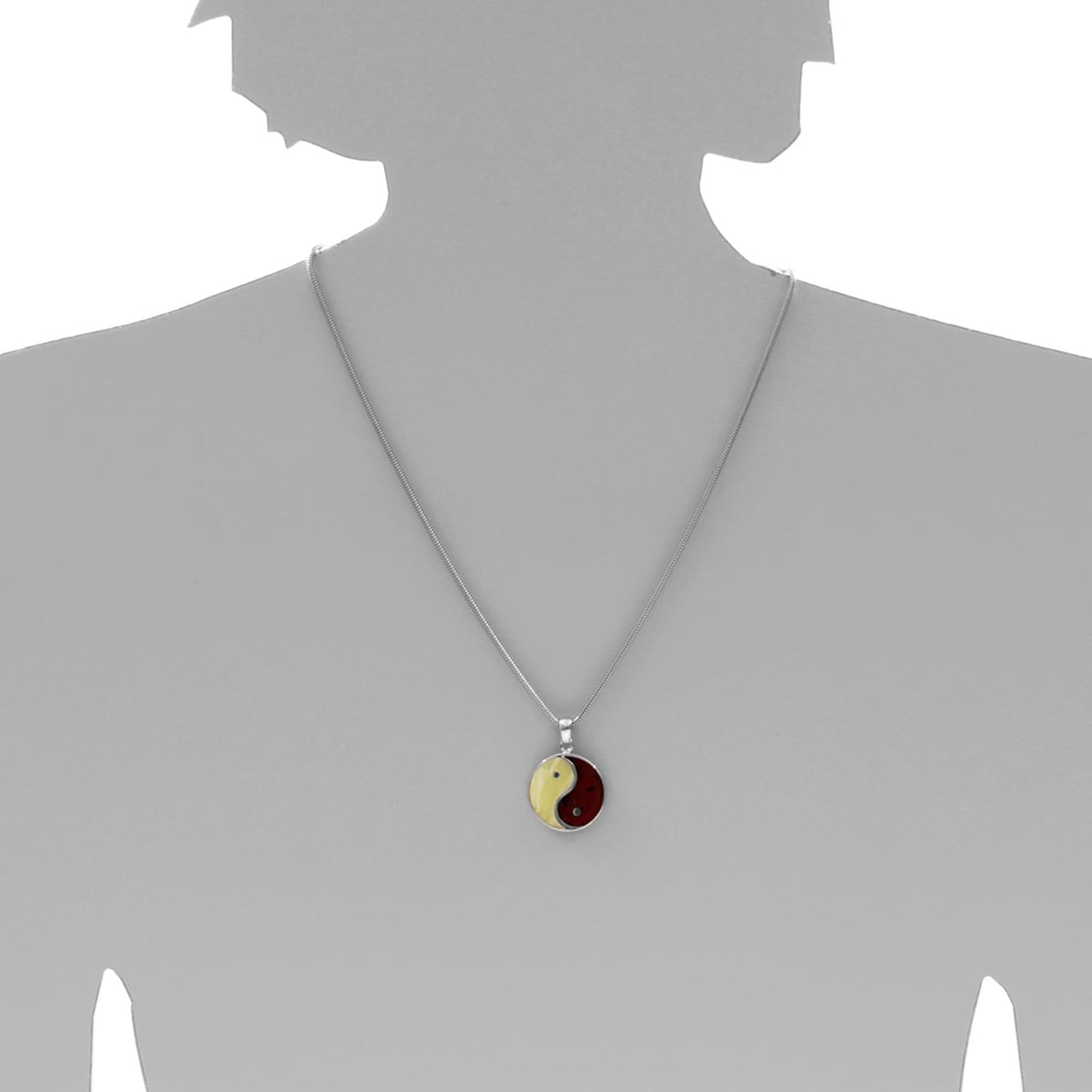 OSTSEE-SCHMUCK Kette mit Anhänger »- Yin & Yang - Silber 925/000 - Bernstein«