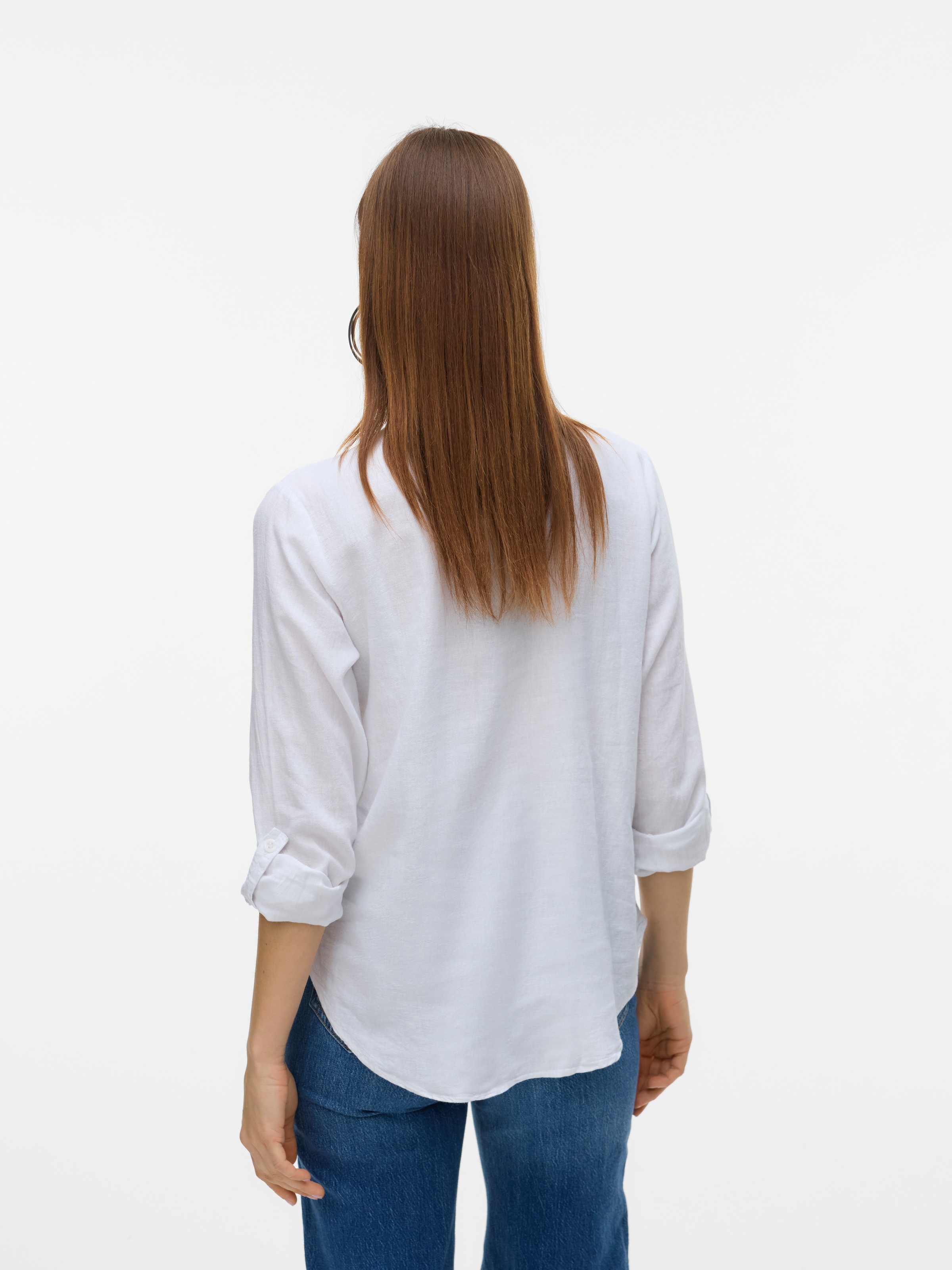 Vero Moda Langarmbluse »VMLINN LS V-NECK SHIRT WVN NOOS«