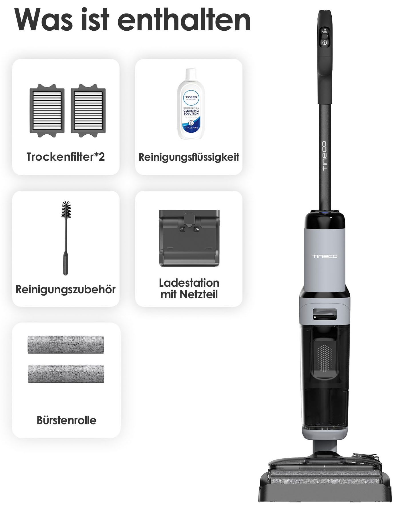 Tineco Nass-Trocken-Sauger »FLOOR ONE i5 Stretch Plus« Selbstreinung, 20kpa Saugleistung, 180° Grad Neigung