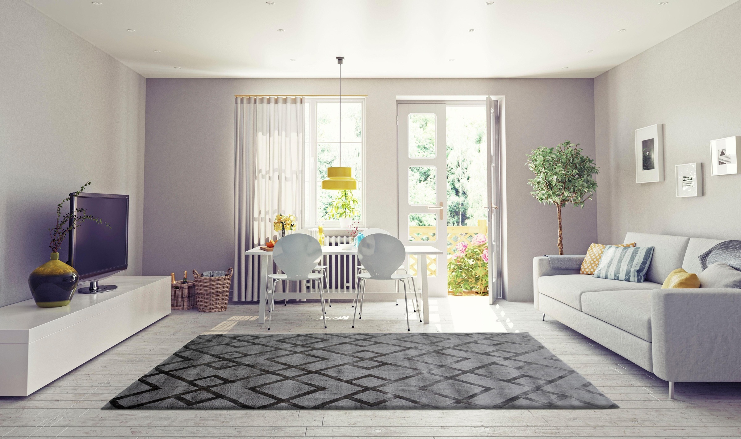 my home Teppich »Dafina« rechteckig 13 mm Höhe Wohnzimmer