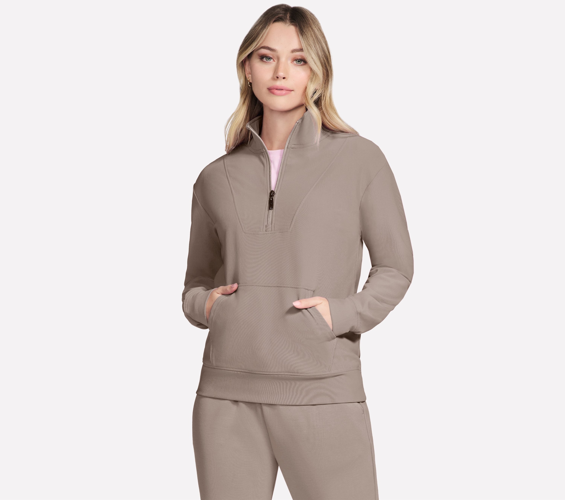 Skechers Rollkragenpullover »GOLUXE RIB 1/4 ZIP« sportlicher Rollkragenpullover, für Sportmode geeignet