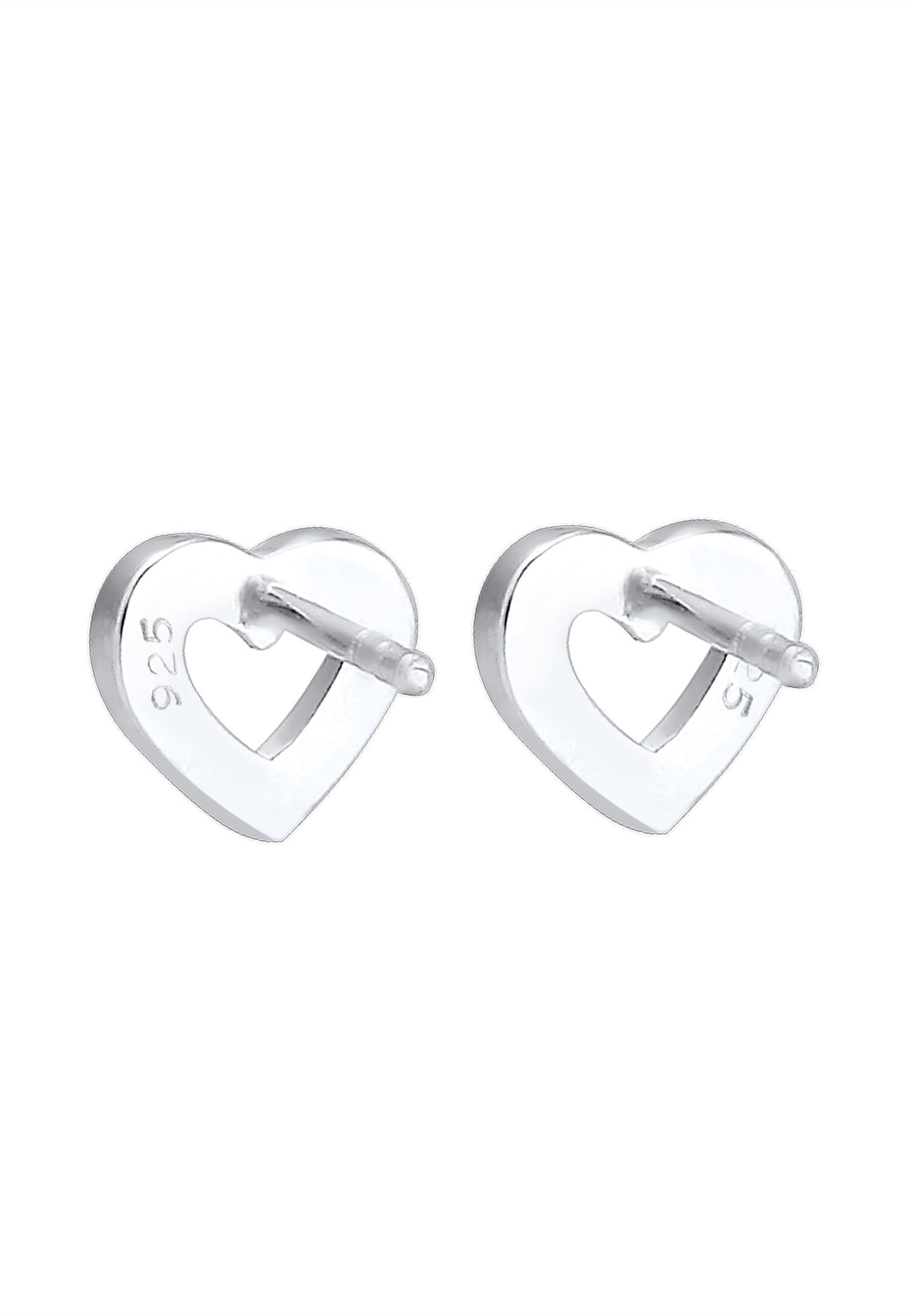 Elli Paar Ohrstecker »Ohrringe Ohrstecker Herz Glas Kristalle Weiß 925 Sterling Silber«