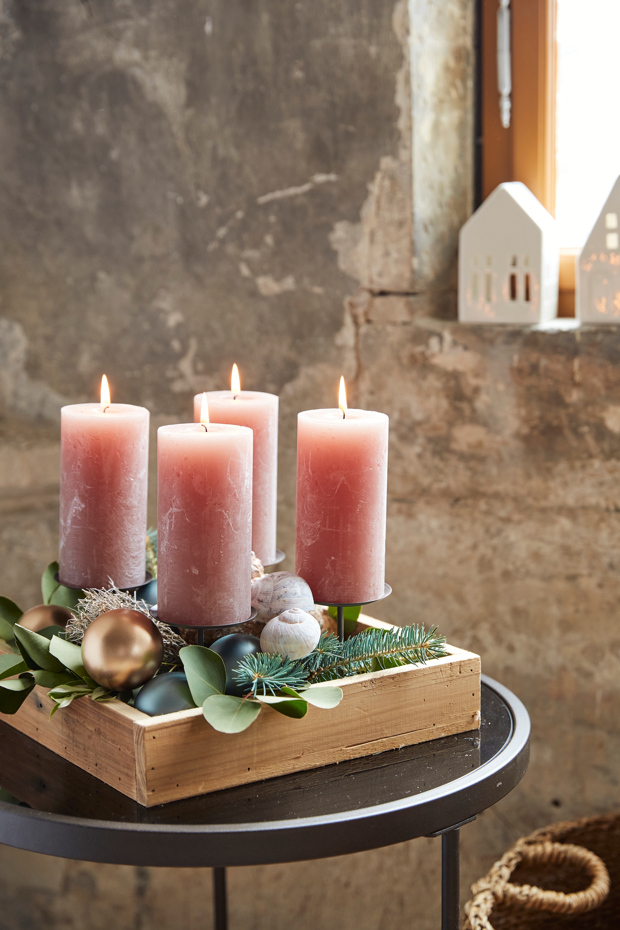 Creativ deco Adventsleuchter »Weihnachtsdeko«, (1 Kerzen, bestellen ideal Raten Adventsleuchter St.), für auf 4 als